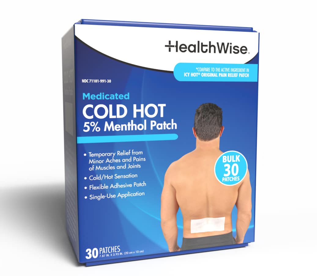 HealthWise Medicated Cold Hot Menthol Patch 30-Count