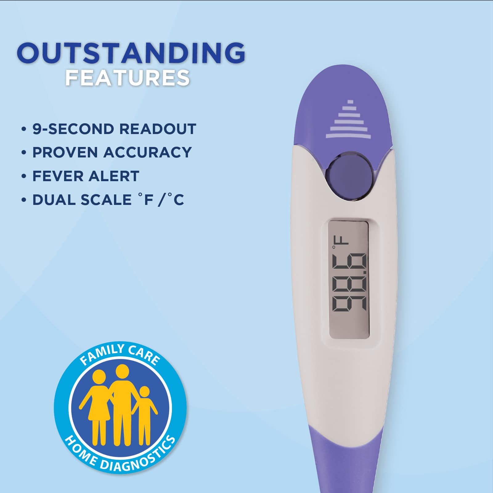 Veridian 9pc 9-Second Flex-Tip Thermometer Display - Image 3