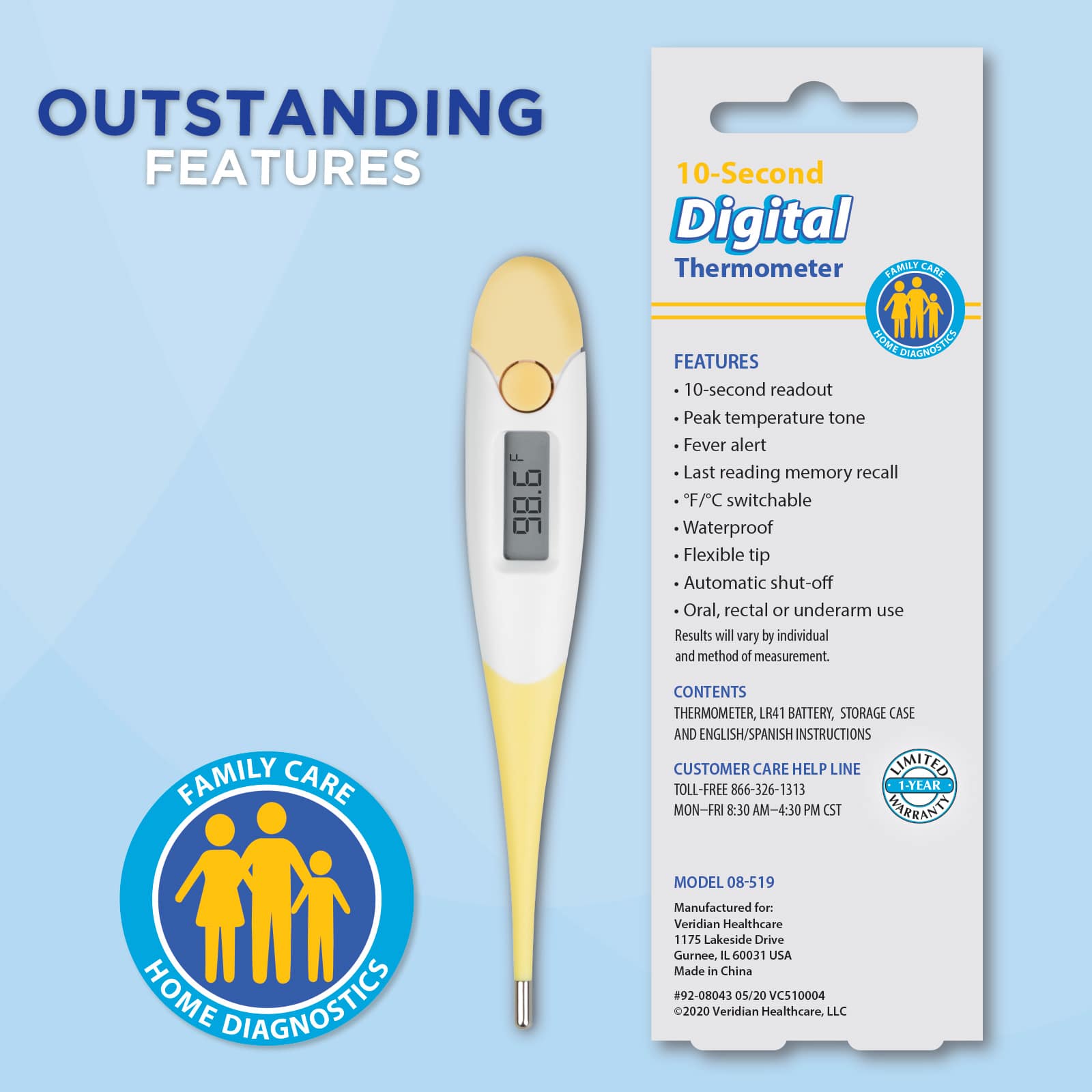 Veridian 10-Second Digital Thermometer - Image 3