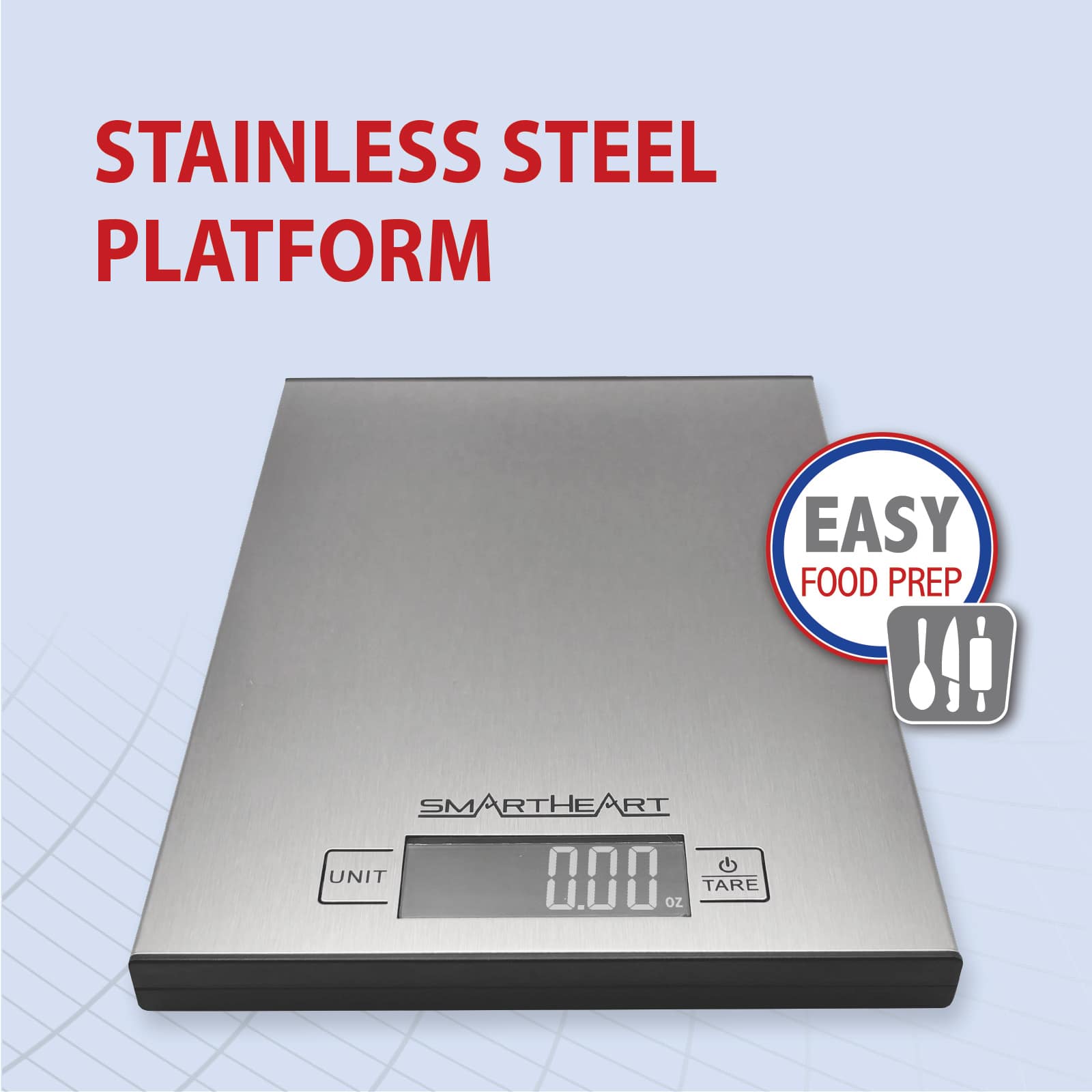 SmartHeart Stainless Steel Digital Food Scale - Image 3