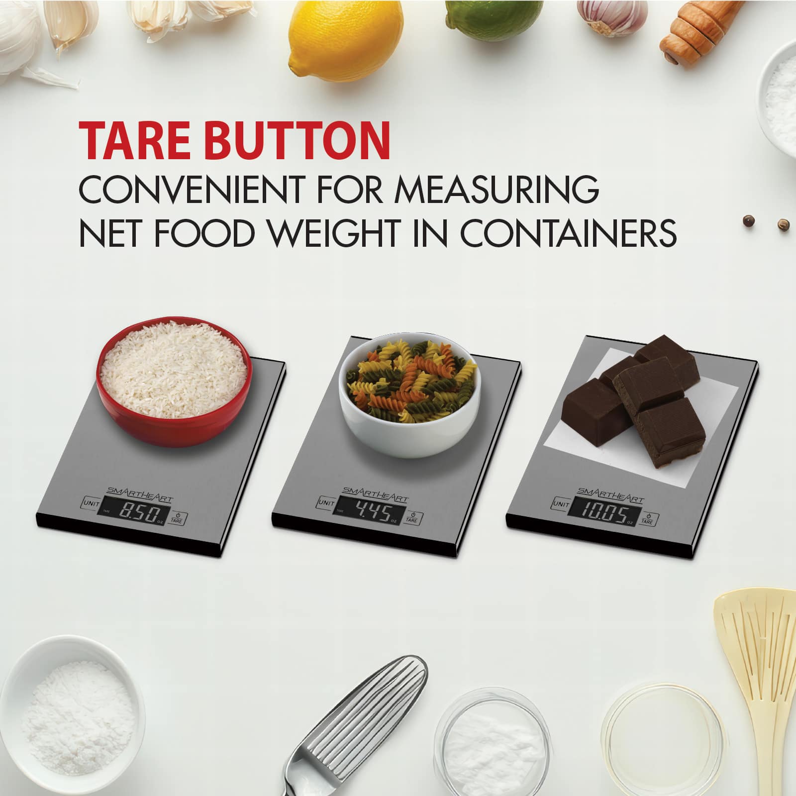 SmartHeart Stainless Steel Digital Food Scale - Image 5