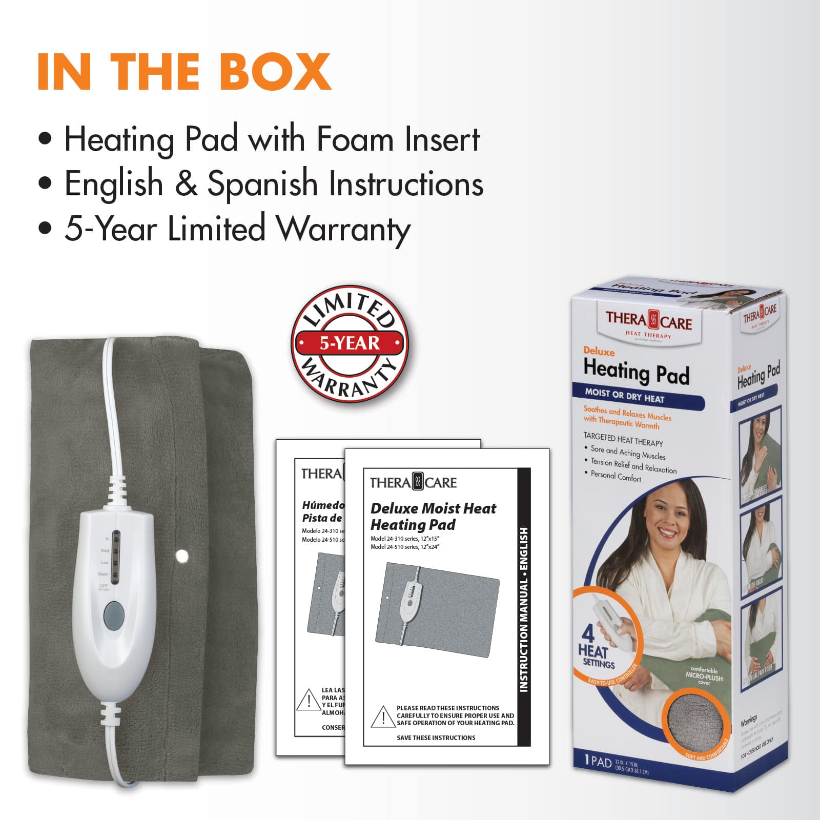 TheraCare Deluxe Heating Pad Moist/Dry Heat Therapy - Image 11