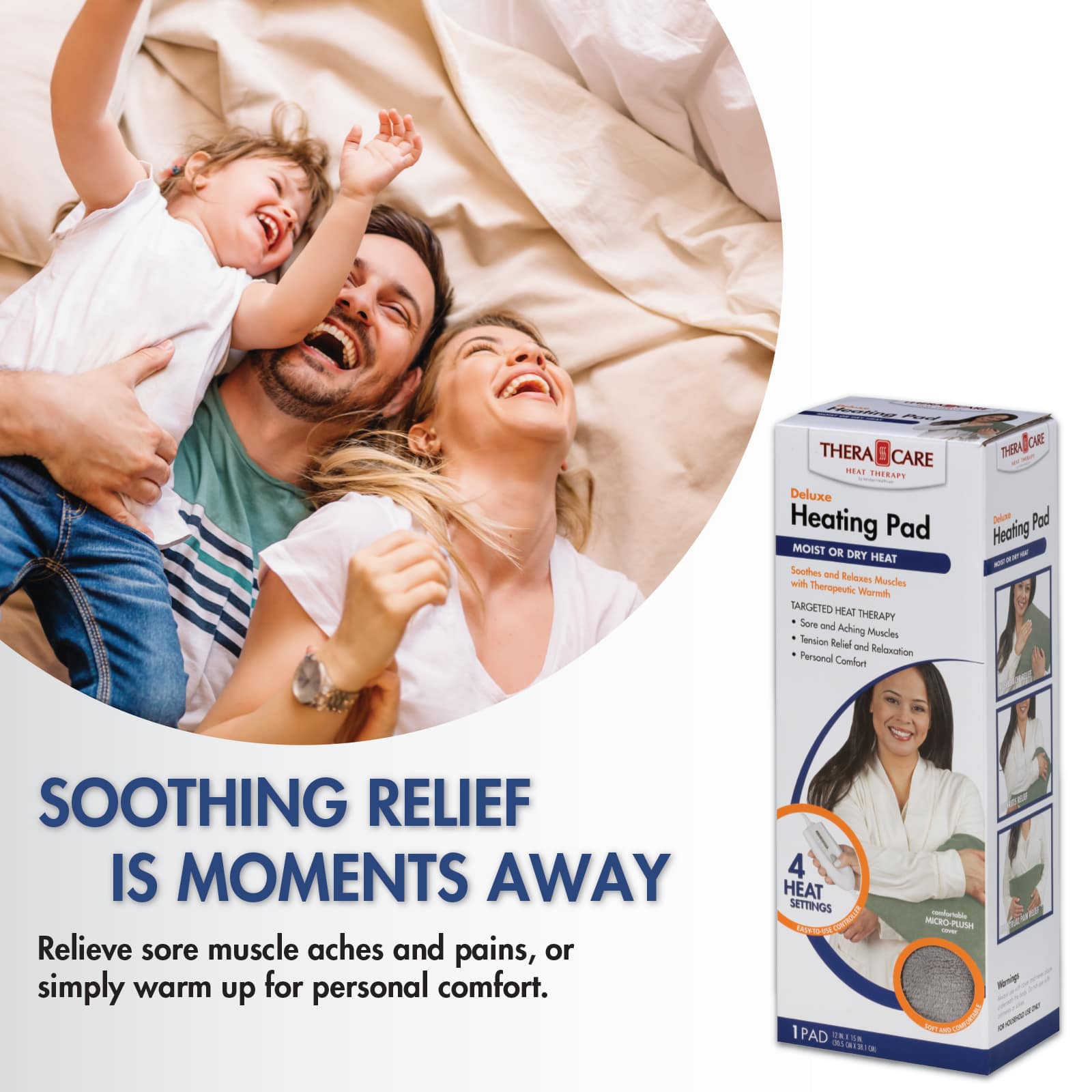 TheraCare Deluxe Heating Pad Moist/Dry Heat Therapy - Image 2