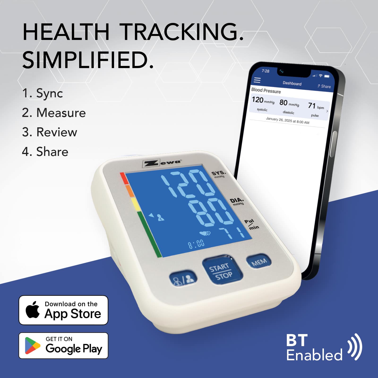 Zewa Connect Premium Digital Blood Pressure Arm Monitor | Bluetooth - Image 9