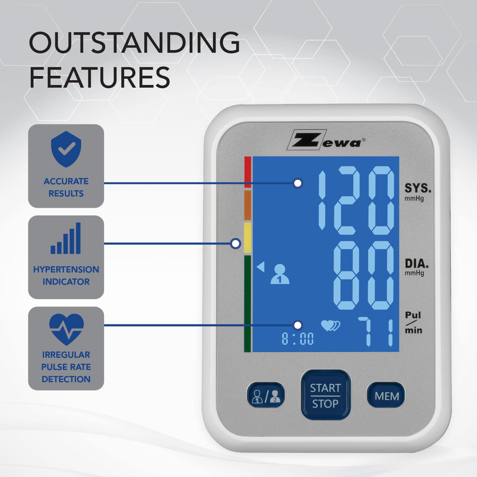 Zewa Connect Premium Digital Blood Pressure Arm Monitor | Bluetooth - Image 3