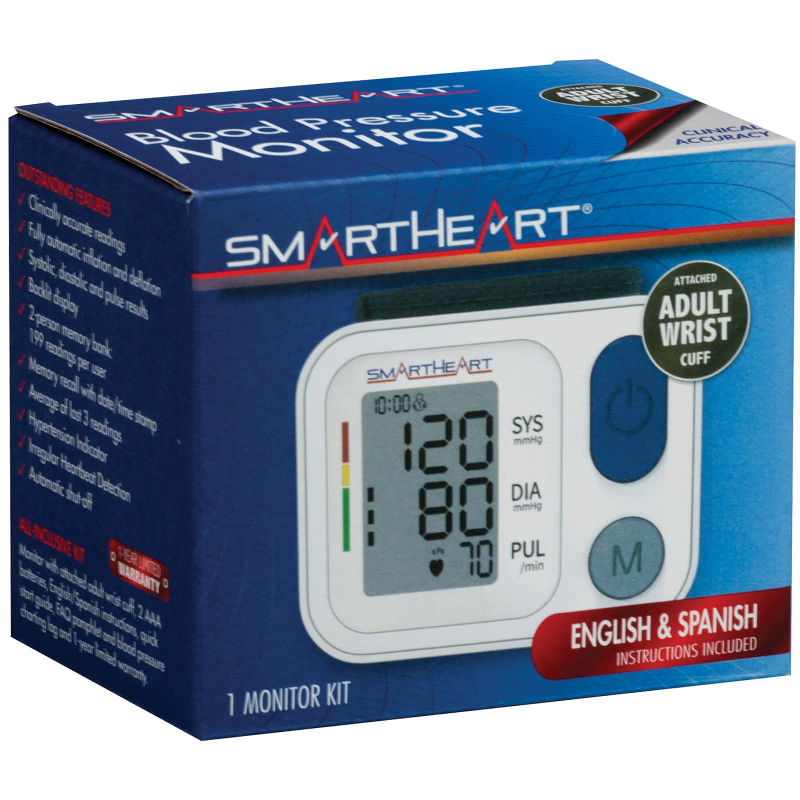 SmartHeart Automatic Digital Blood Pressure Wrist Monitor - Image 3