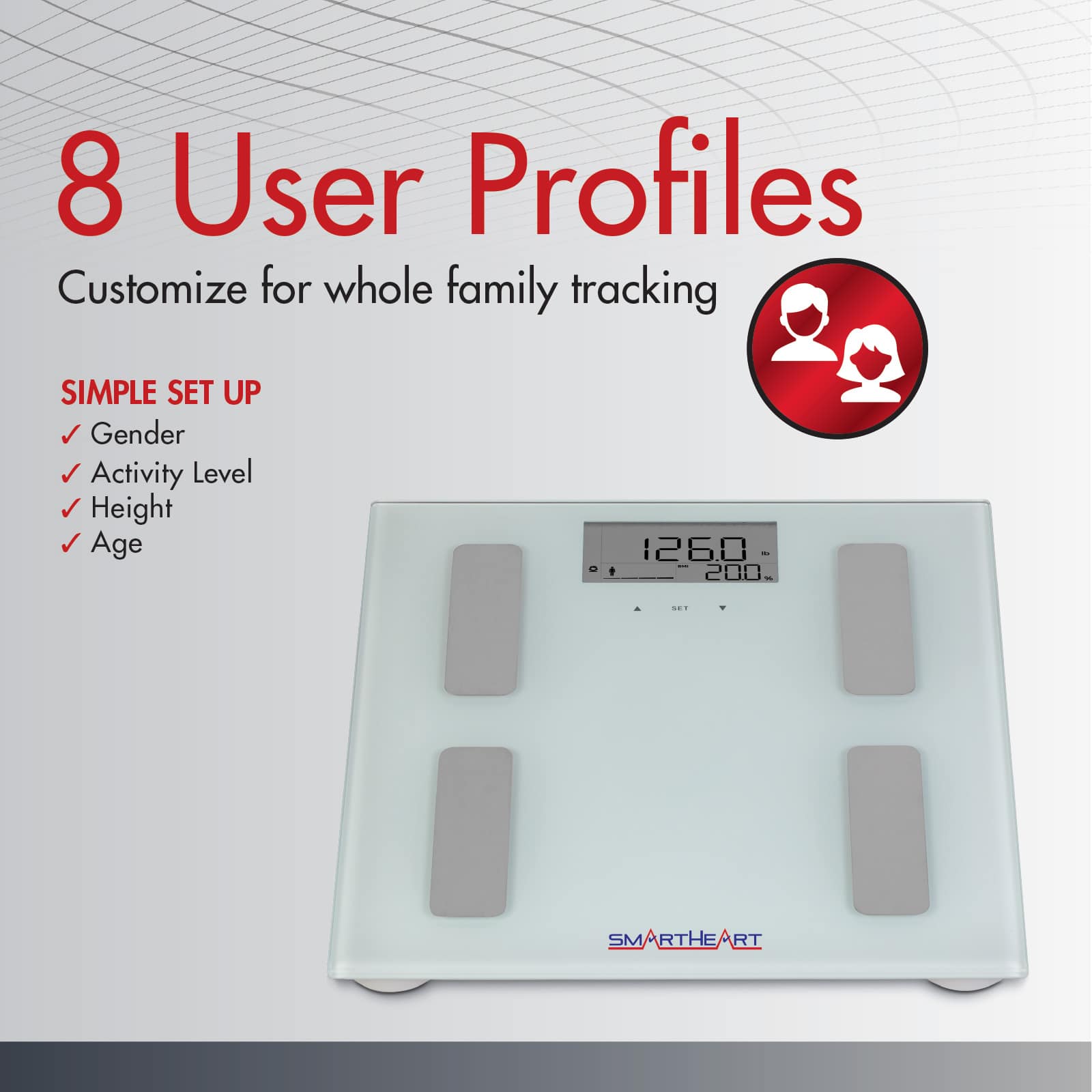 SmartHeart Body Composition Digital Weight Scale - Image 5