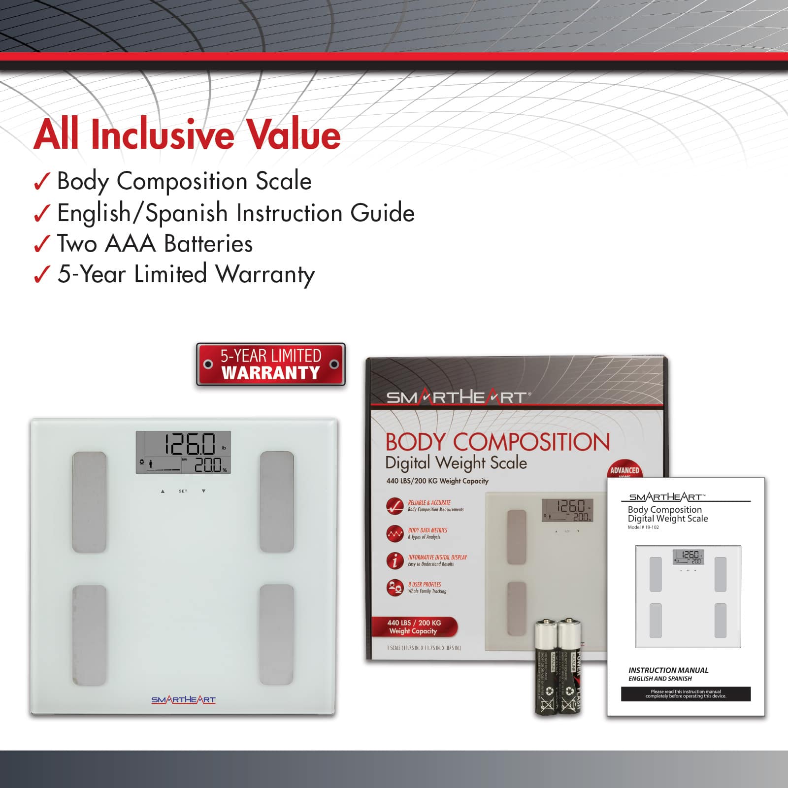 SmartHeart Body Composition Digital Weight Scale - Image 8