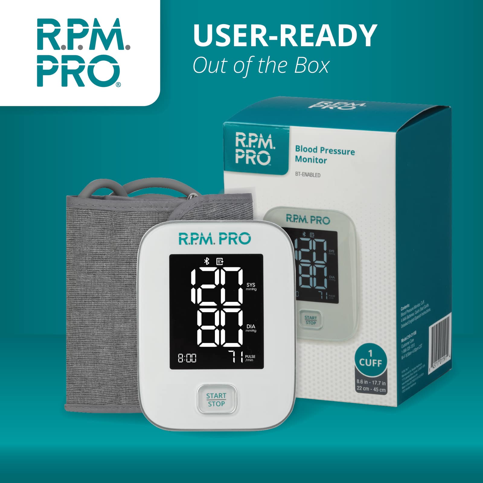 RPM PRO Blood Pressure Arm Monitor | Bluetooth - Image 10