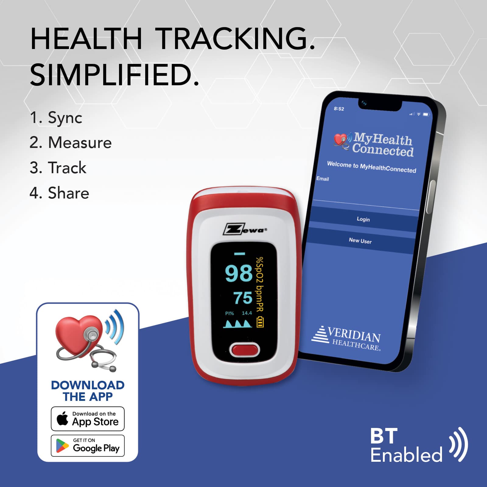 Zewa Connect Pulse Oximeter | Bluetooth - Image 2