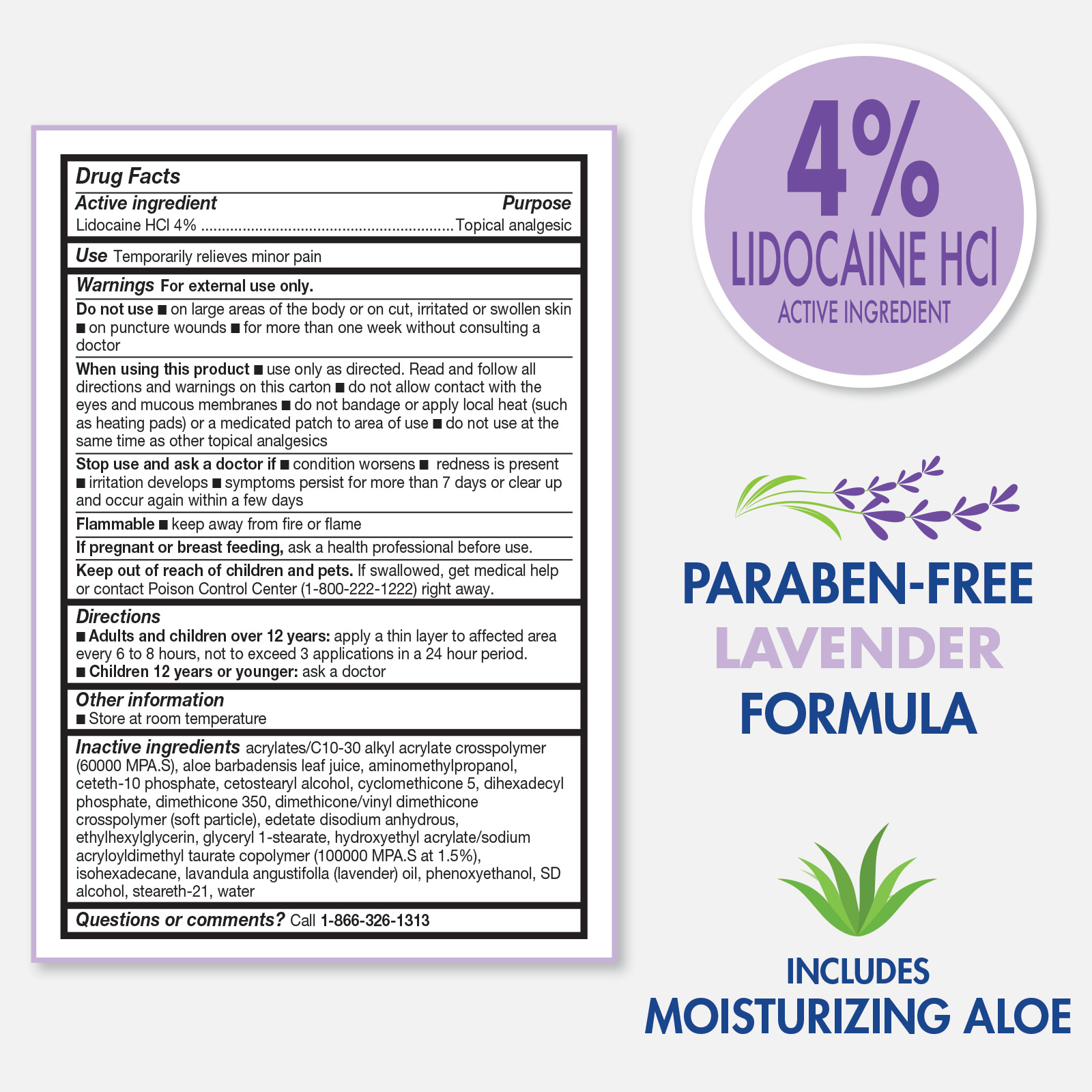 TheraCare Lidocaine Pain Relief Roll-On Lavender Scent - Image 3