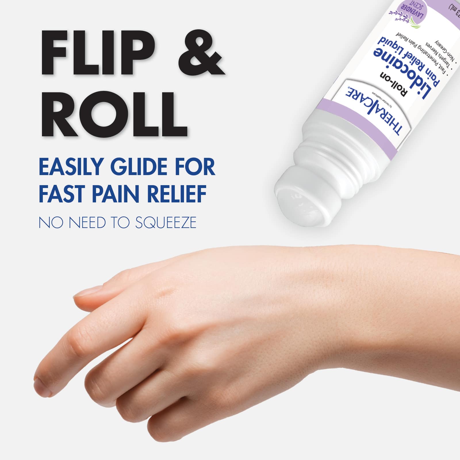 TheraCare Lidocaine Pain Relief Roll-On Lavender Scent - Image 4