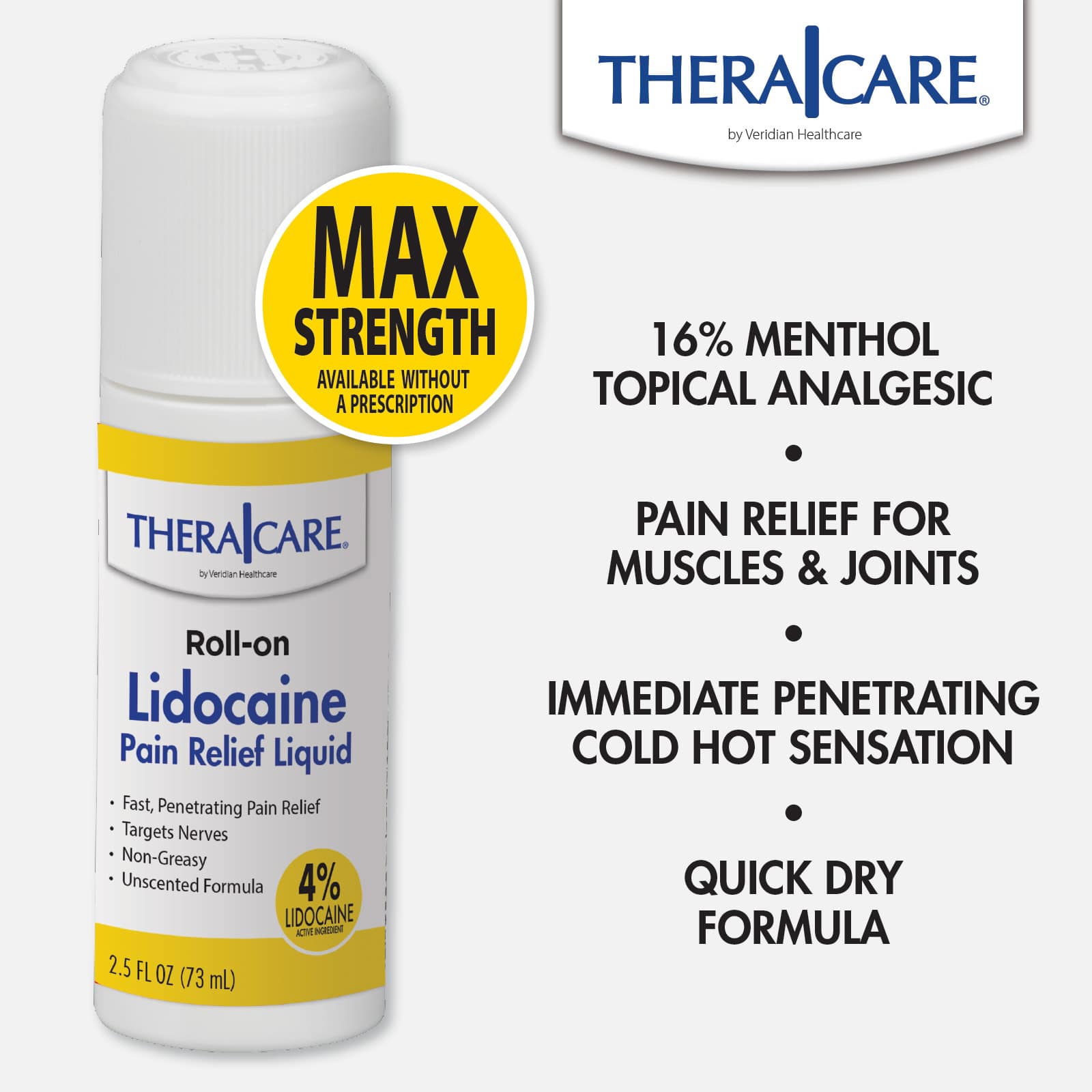 TheraCare Lidocaine Pain Relief Roll-On - Image 7