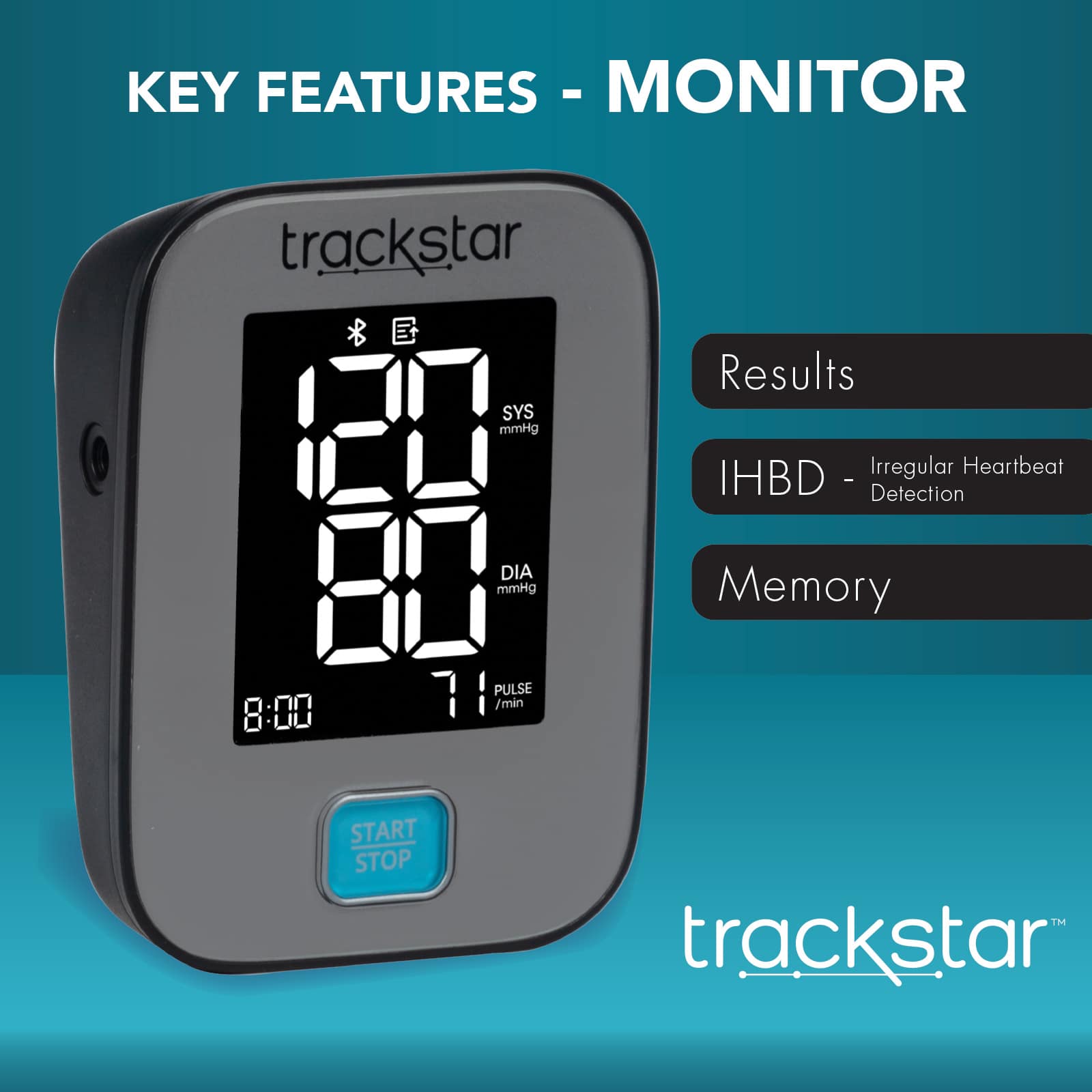 Trackstar Digital Blood Pressure Arm Monitor | Bluetooth - Image 3