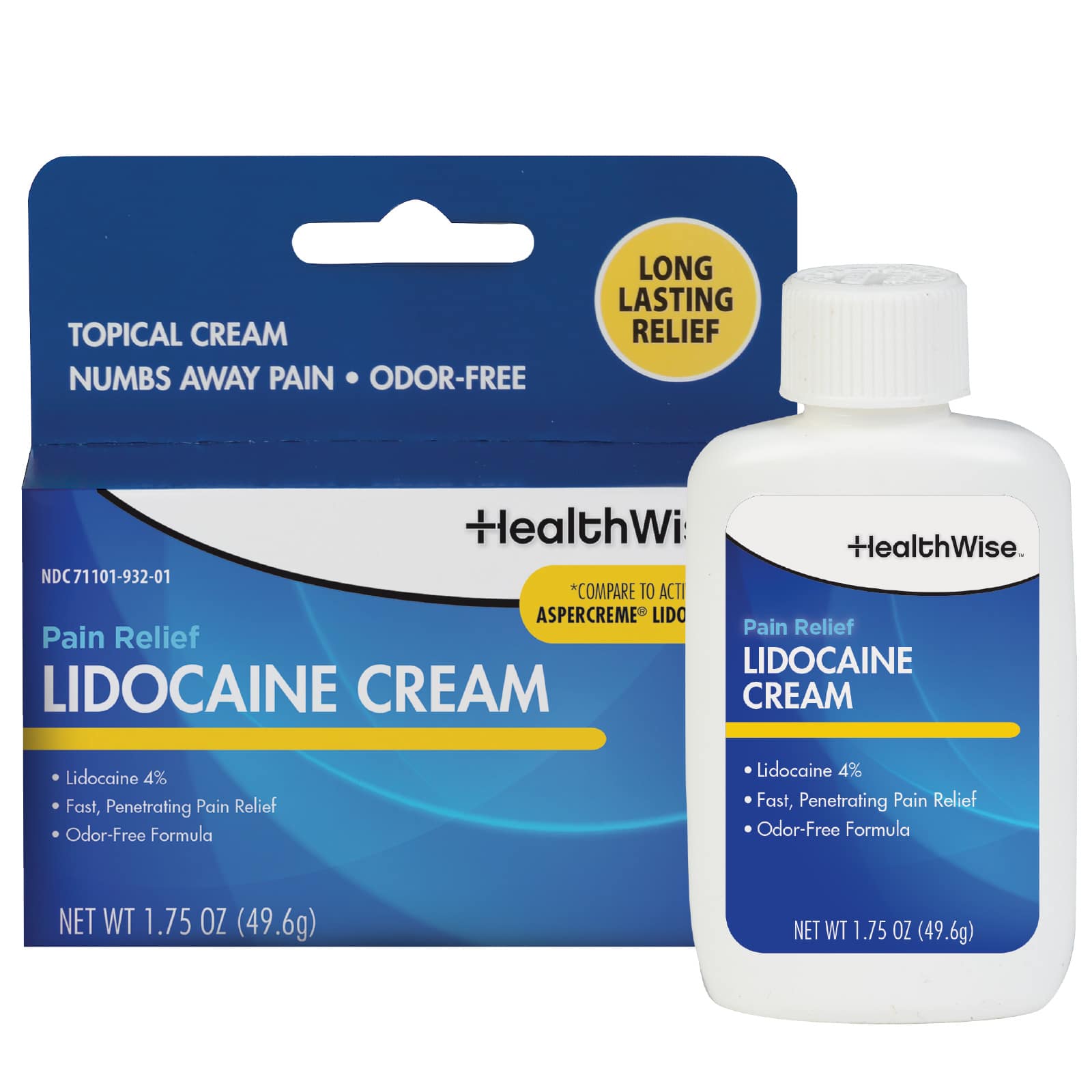 HealthWise Maximum Strength Lidocaine Cream 1.75oz