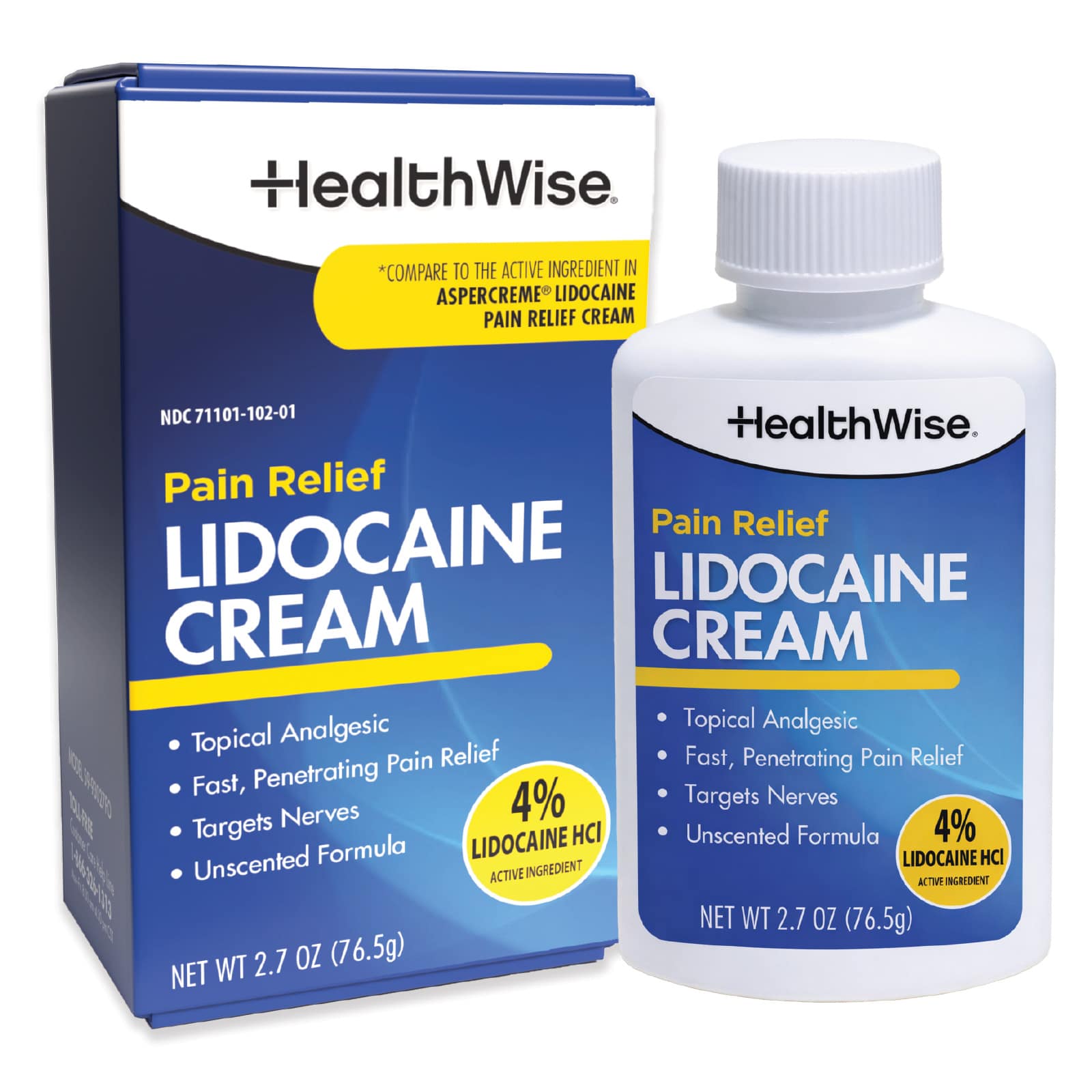 HealthWise Maximum Strength Lidocaine Cream 2.7oz