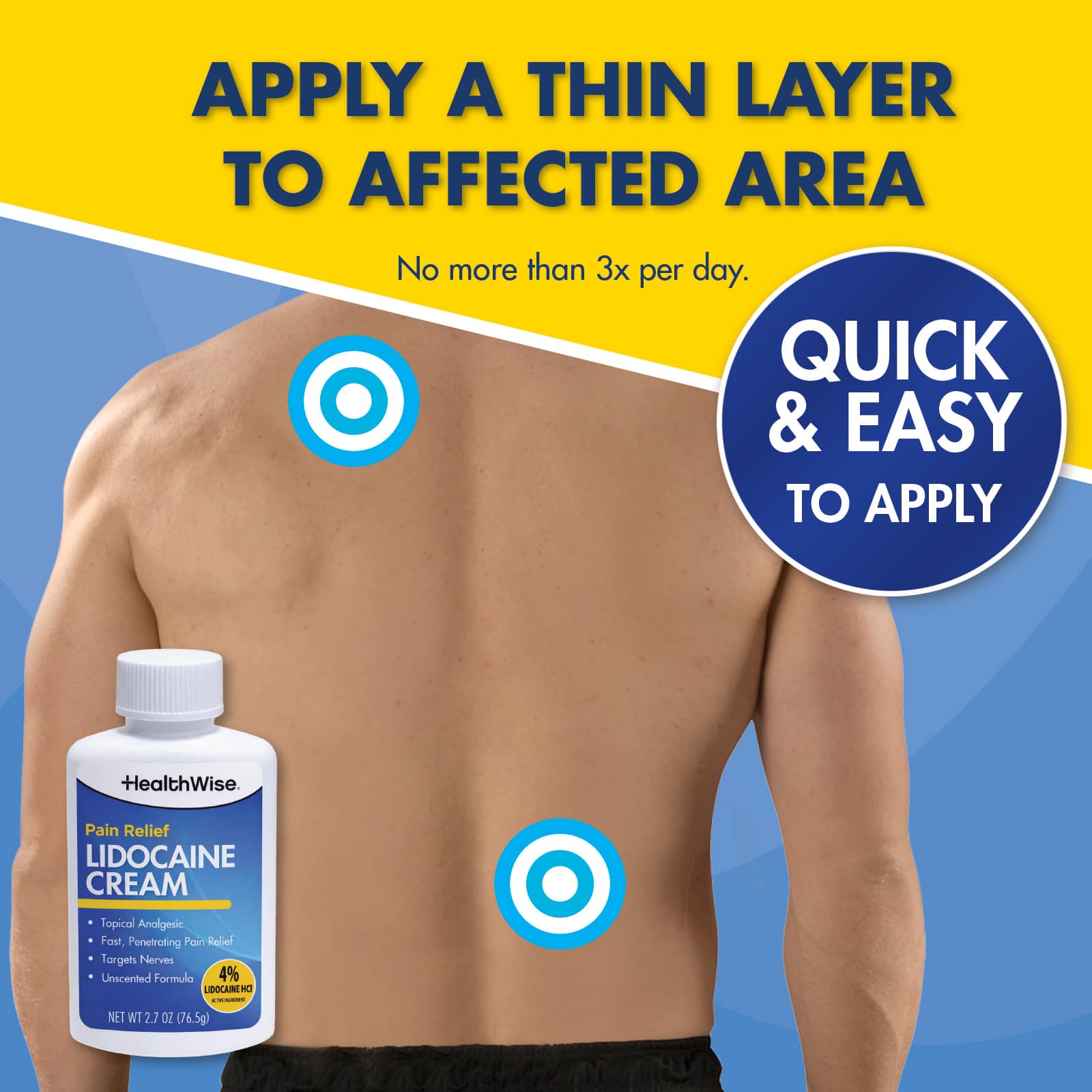 HealthWise Maximum Strength Lidocaine Cream 2.7oz - Image 6
