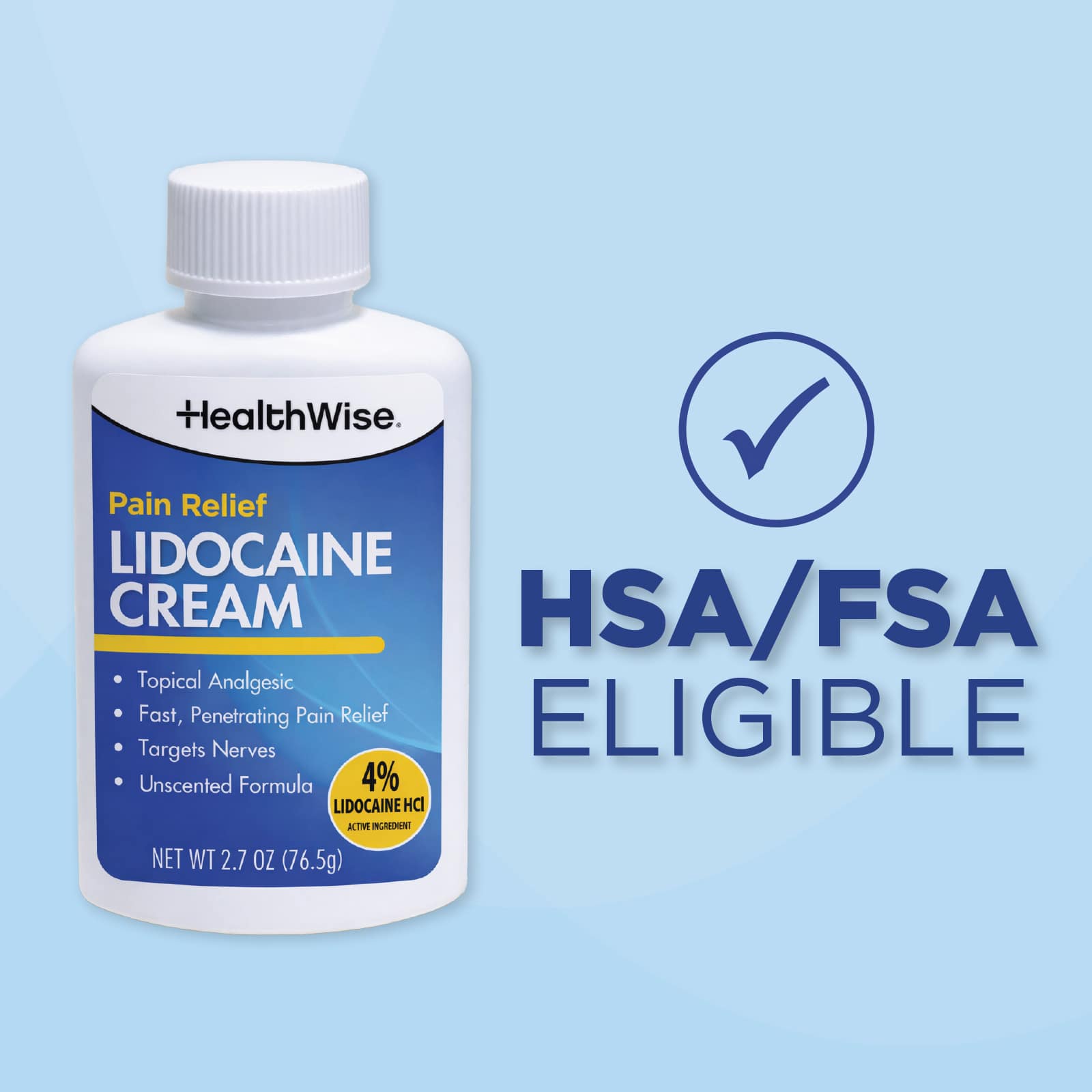 HealthWise Maximum Strength Lidocaine Cream 2.7oz - Image 8