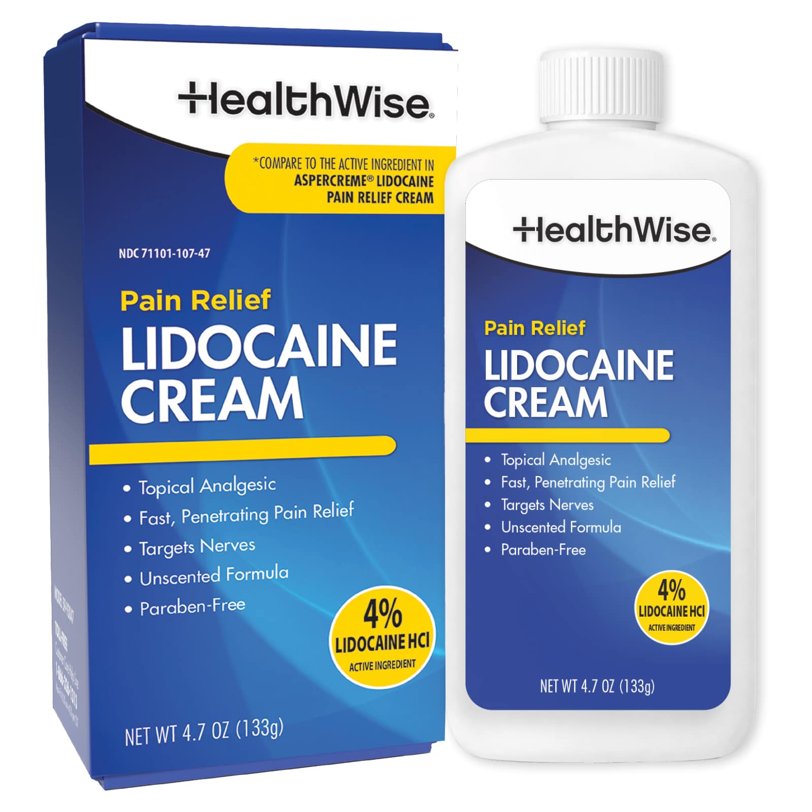 HealthWise Maximum Strength Lidocaine Cream 4.7oz