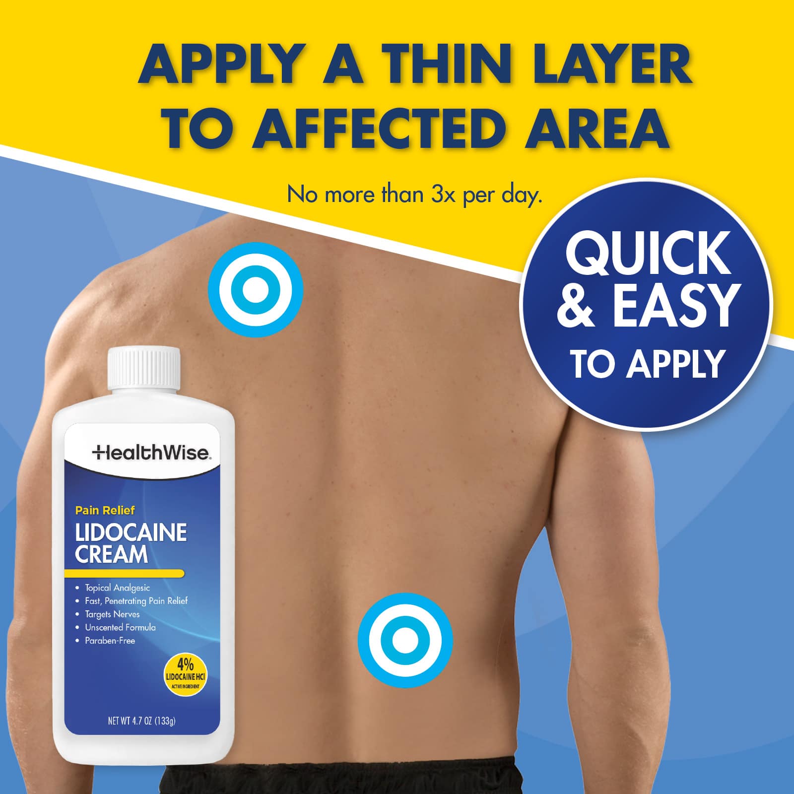 HealthWise Maximum Strength Lidocaine Cream 4.7oz - Image 6