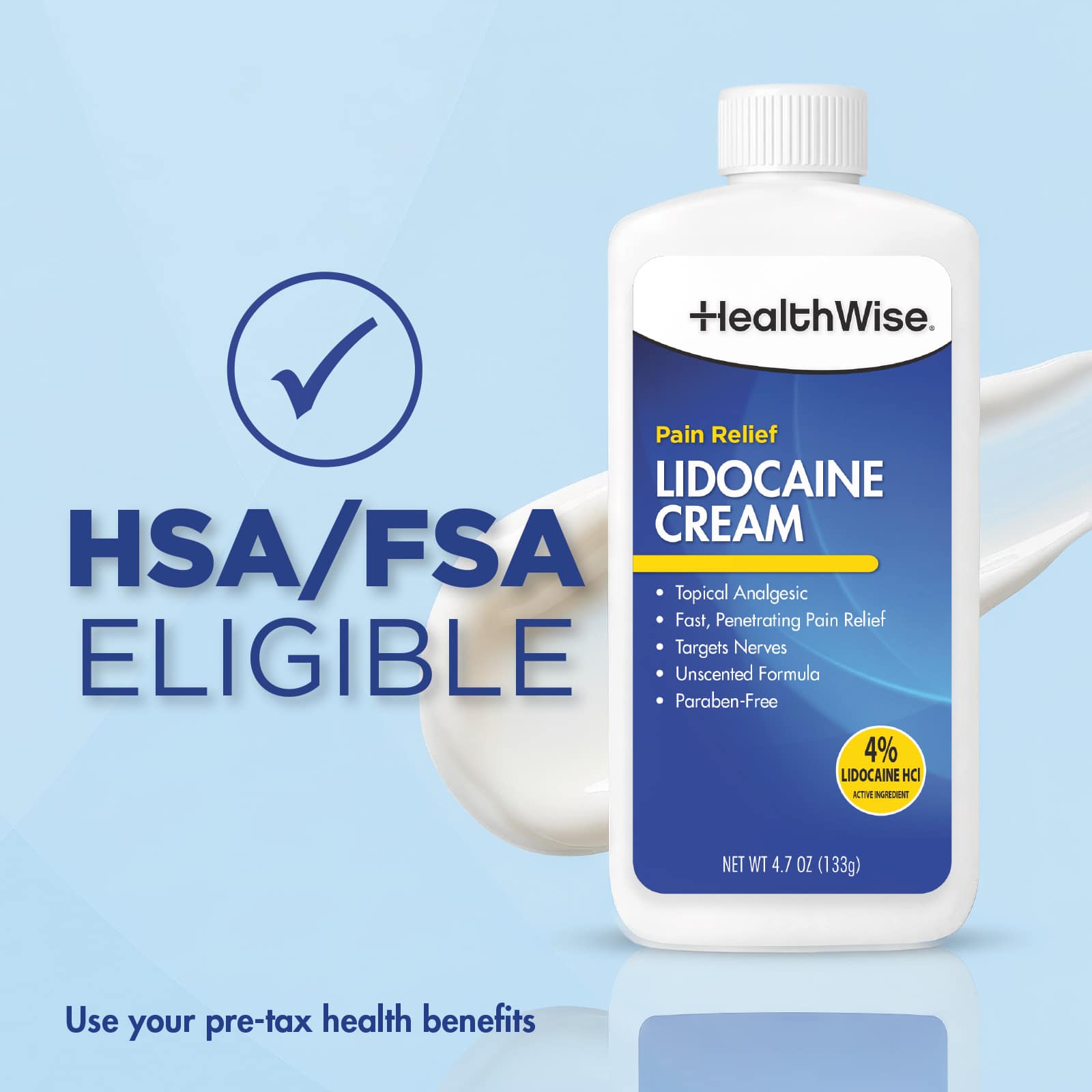 HealthWise Maximum Strength Lidocaine Cream 4.7oz - Image 8