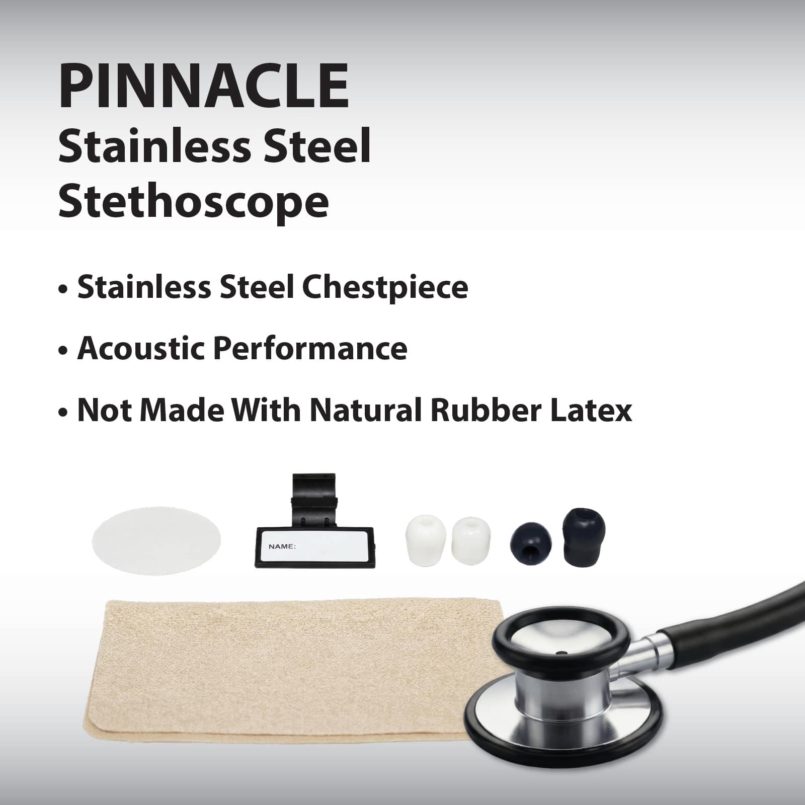Veridan Pinnacle Series Stainless Steel Stethoscope - Image 2