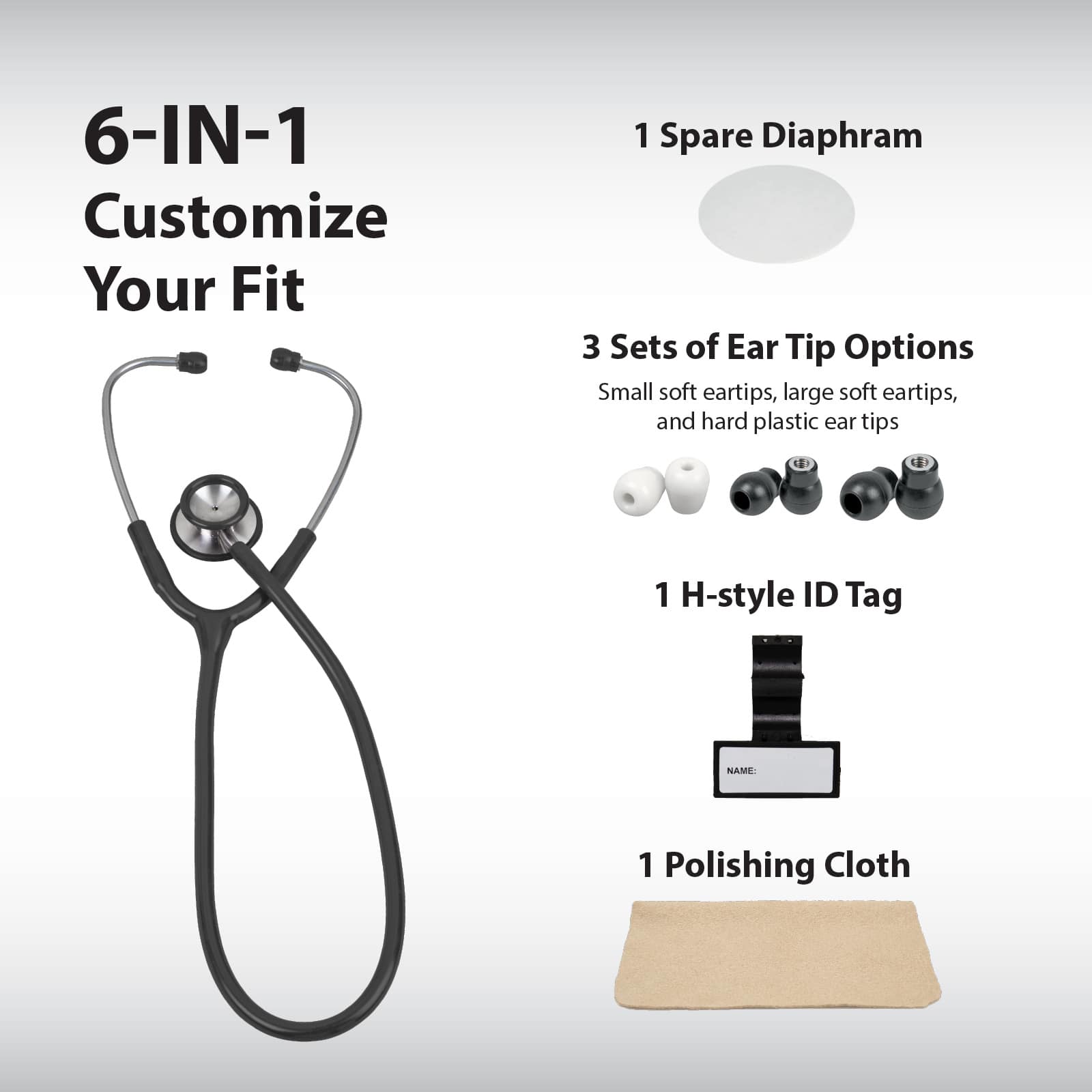 Veridan Pinnacle Series Stainless Steel Stethoscope - Image 7
