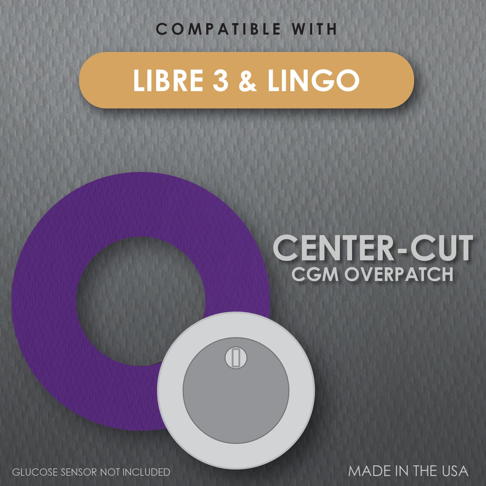 CoverGuard CGM Overpatch Freestyle Libre 3 Purple Center-cut - Image 2