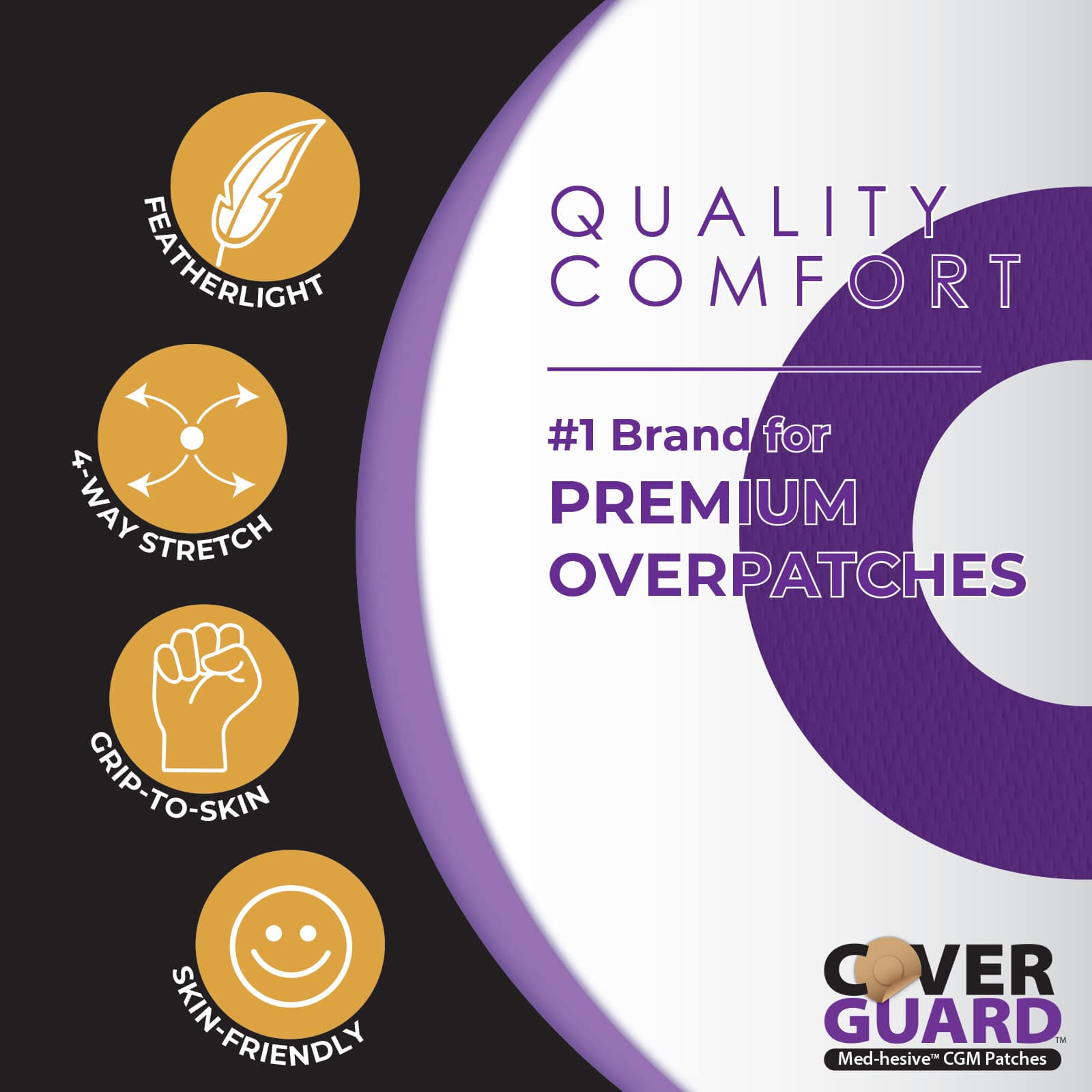 CoverGuard CGM Overpatch Freestyle Libre 3 Purple Center-cut - Image 4