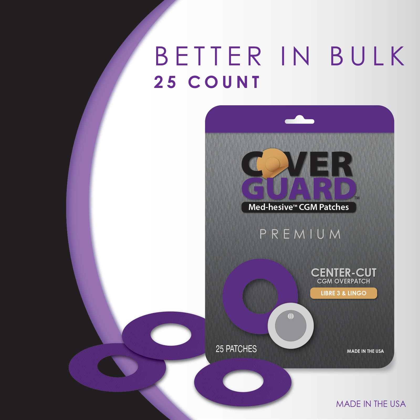 CoverGuard CGM Overpatch Freestyle Libre 3 Purple Center-cut - Image 9