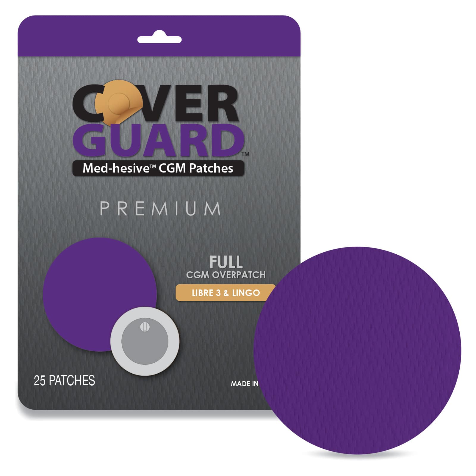 CoverGuard CGM Overpatch Freestyle Libre 3 Purple Full Coverage