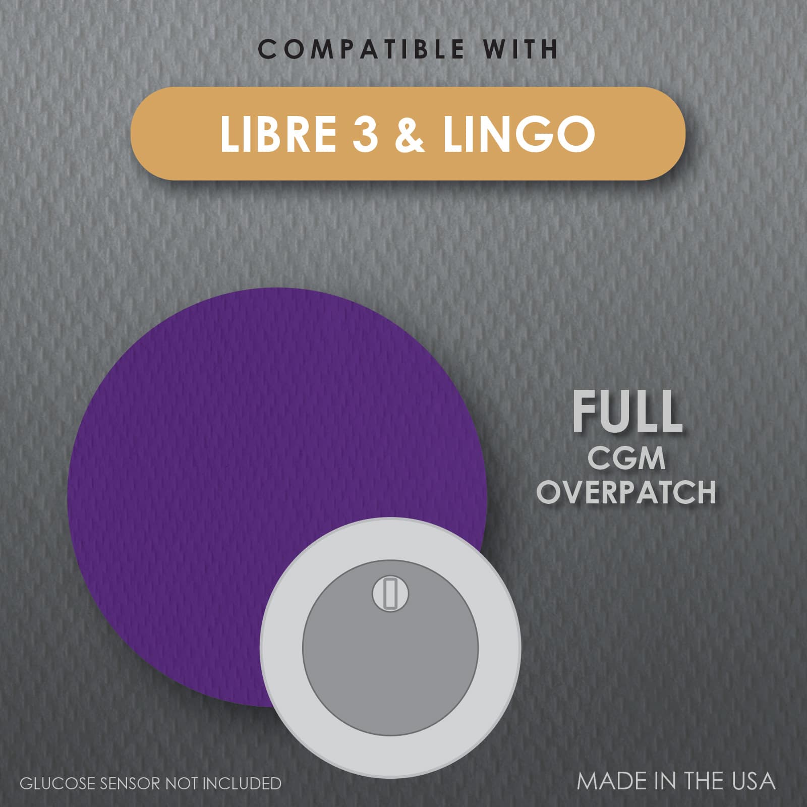 CoverGuard CGM Overpatch Freestyle Libre 3 Purple Full Coverage - Image 2