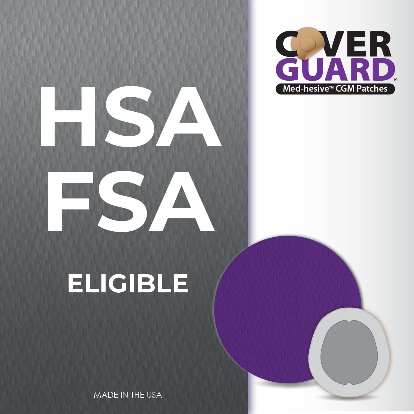 CoverGuard CGM Overpatch Dexcom G7, Stelo Purple Full Coverage - Image 20