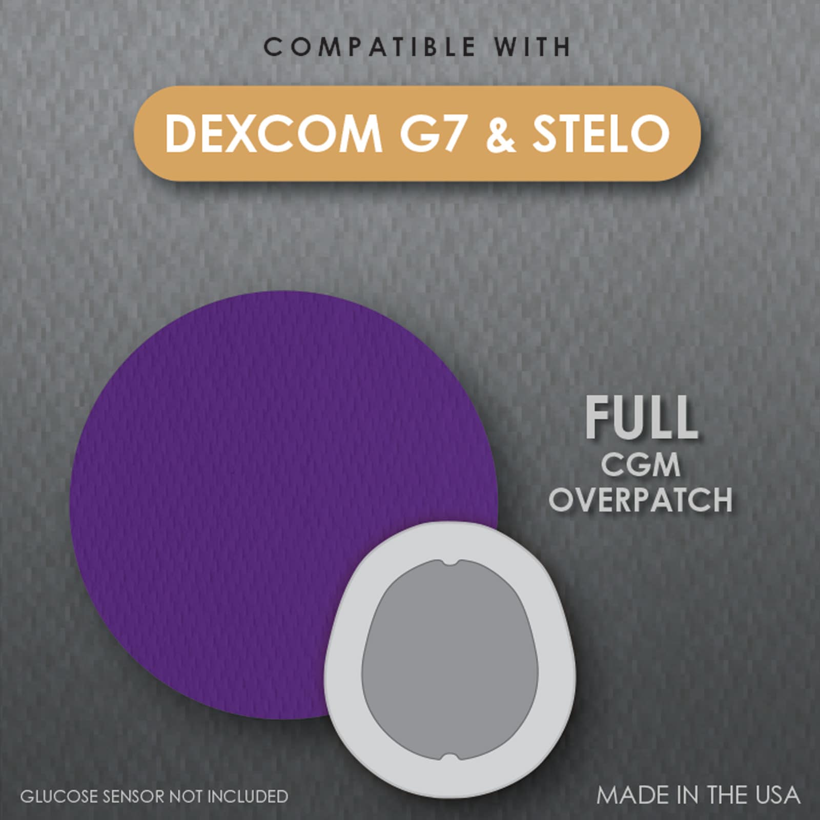 CoverGuard CGM Overpatch Dexcom G7, Stelo Purple Full Coverage - Image 13
