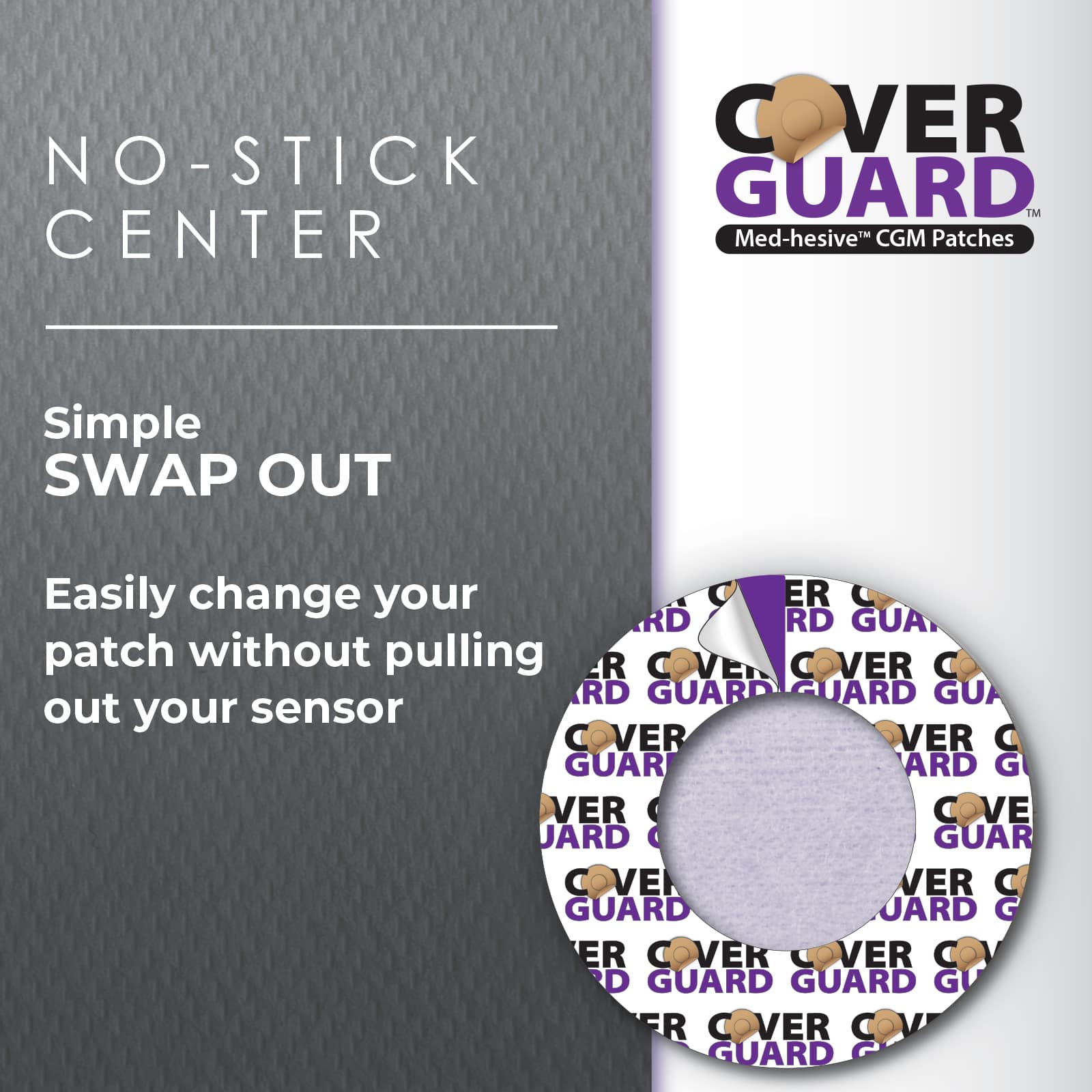 CoverGuard CGM Overpatch Dexcom G7, Stelo Purple Full Coverage - Image 17