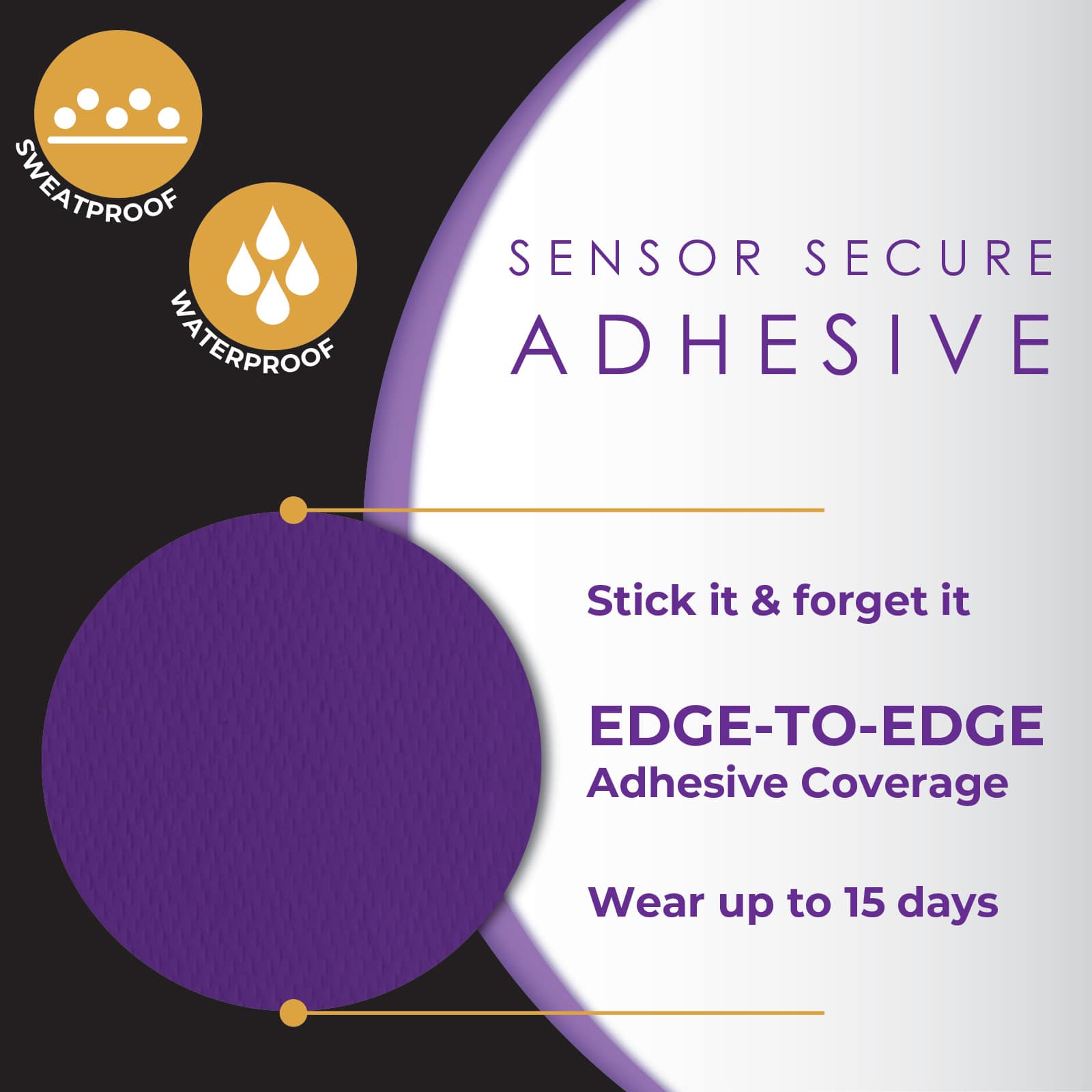 CoverGuard CGM Overpatch Dexcom G7, Stelo Purple Full Coverage - Image 19