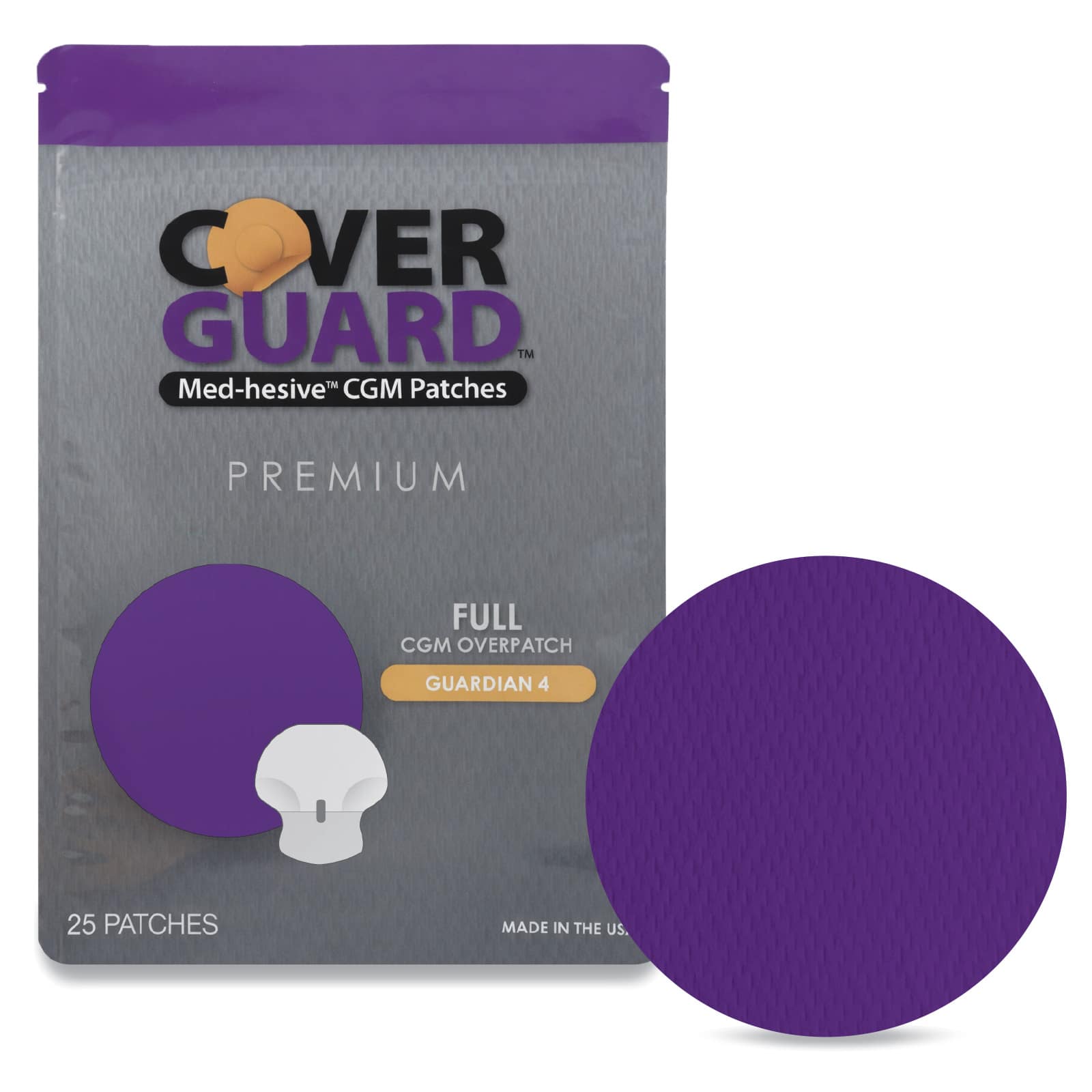 CoverGuard CGM Overpatch Freestyle Guardian 4 Purple Full Coverage