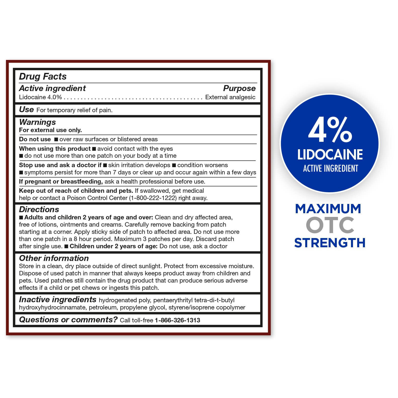 TheraCare Flexible Pain Patch 4% OTC Lidocaine, 7-Count - Image 2