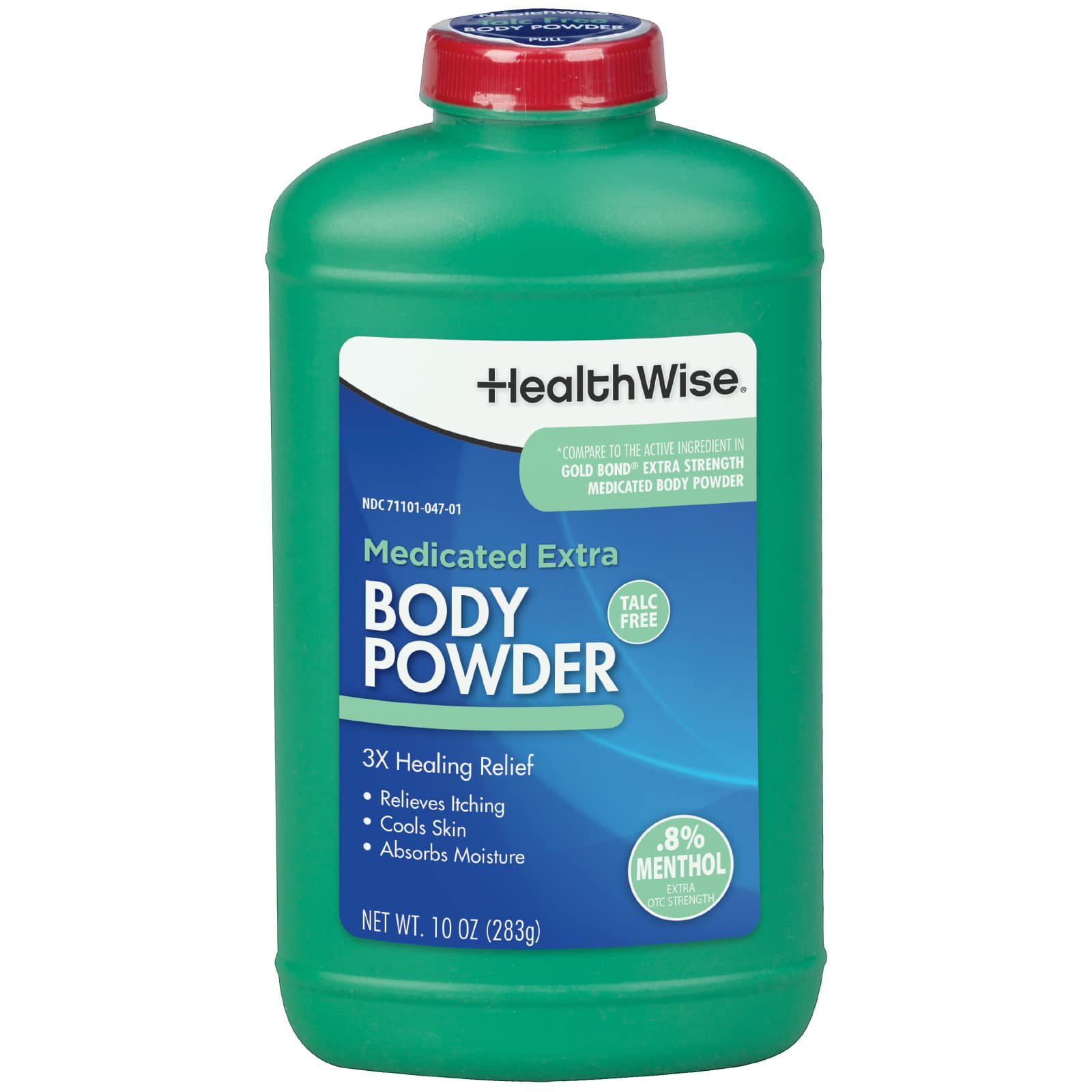 HealthWise Medicated Extra Strength Body Powder .80% Menthol