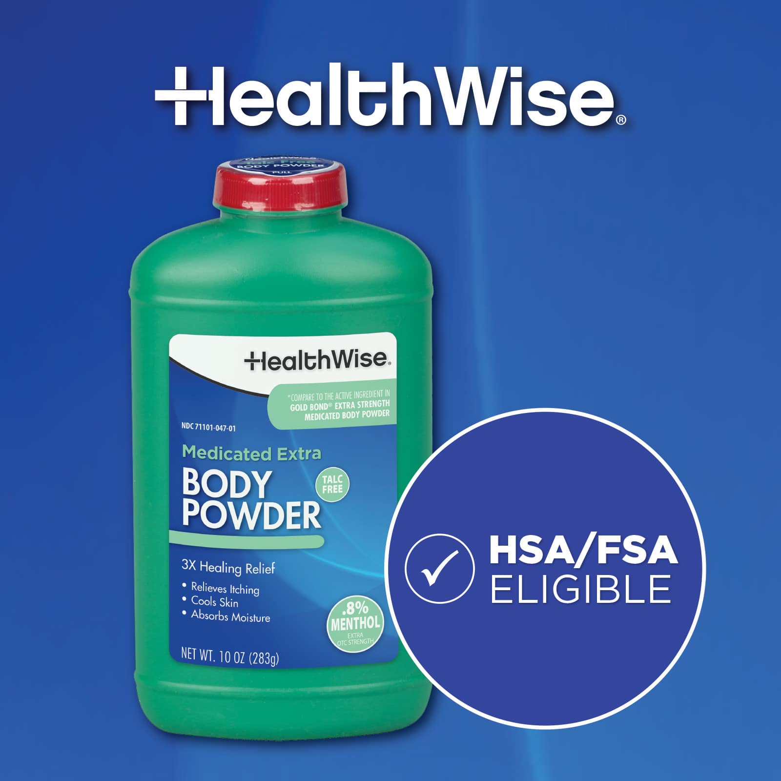HealthWise Medicated Extra Strength Body Powder .80% Menthol - Image 8