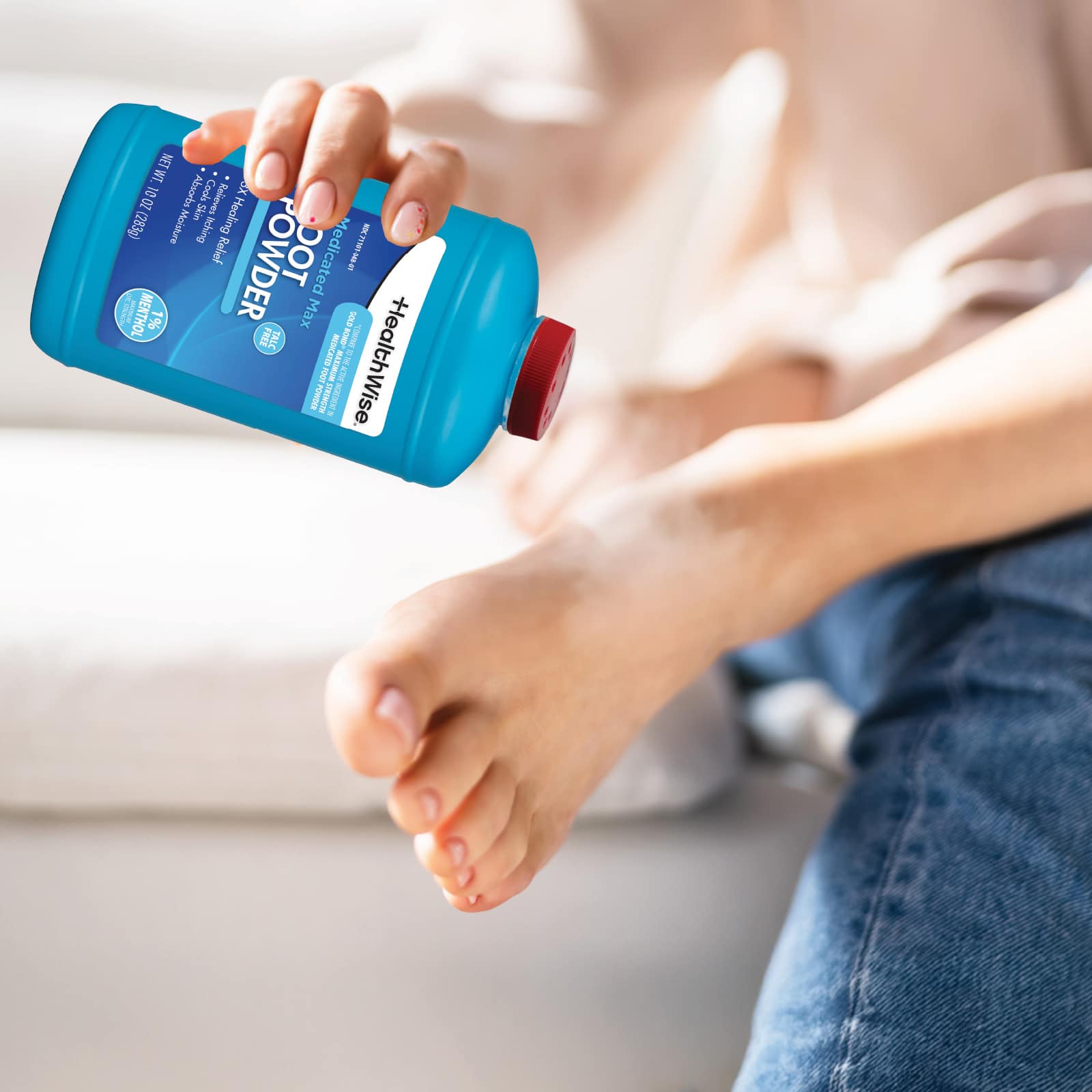 HealthWise Medicated Maximum Strength Foot Powder 1% Menthol - Image 8