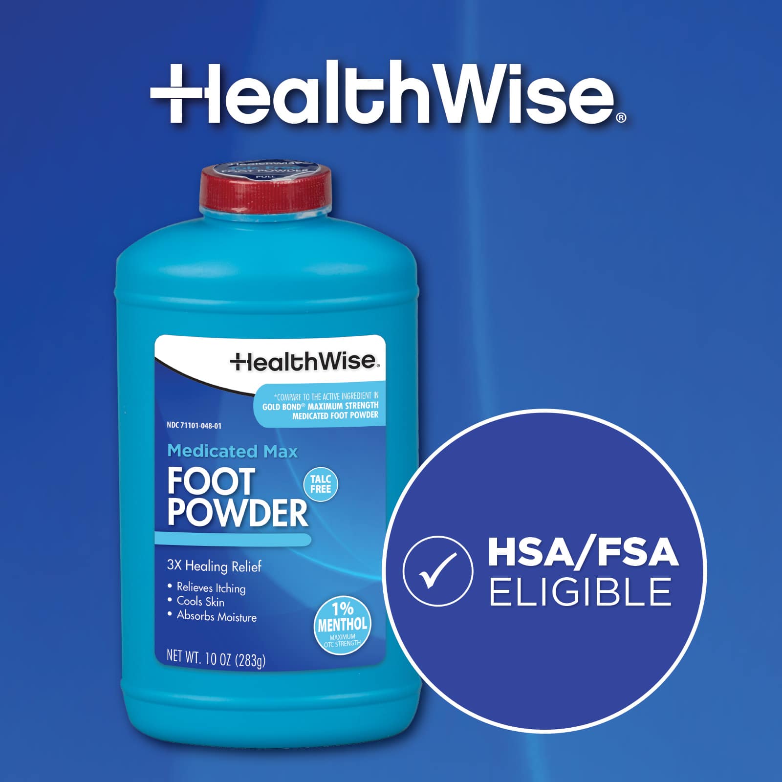 HealthWise Medicated Maximum Strength Foot Powder 1% Menthol - Image 9