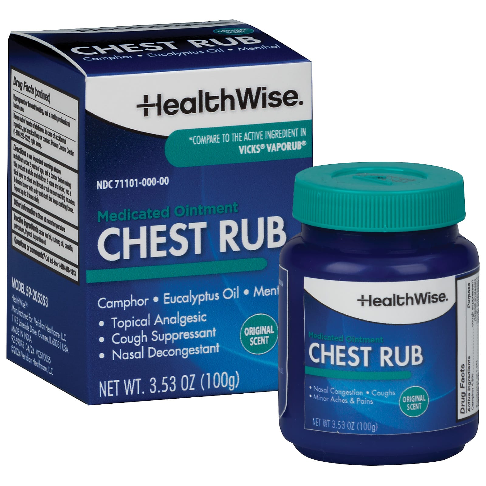 HealthWise Medicated Chest Ointment Cough Suppressant