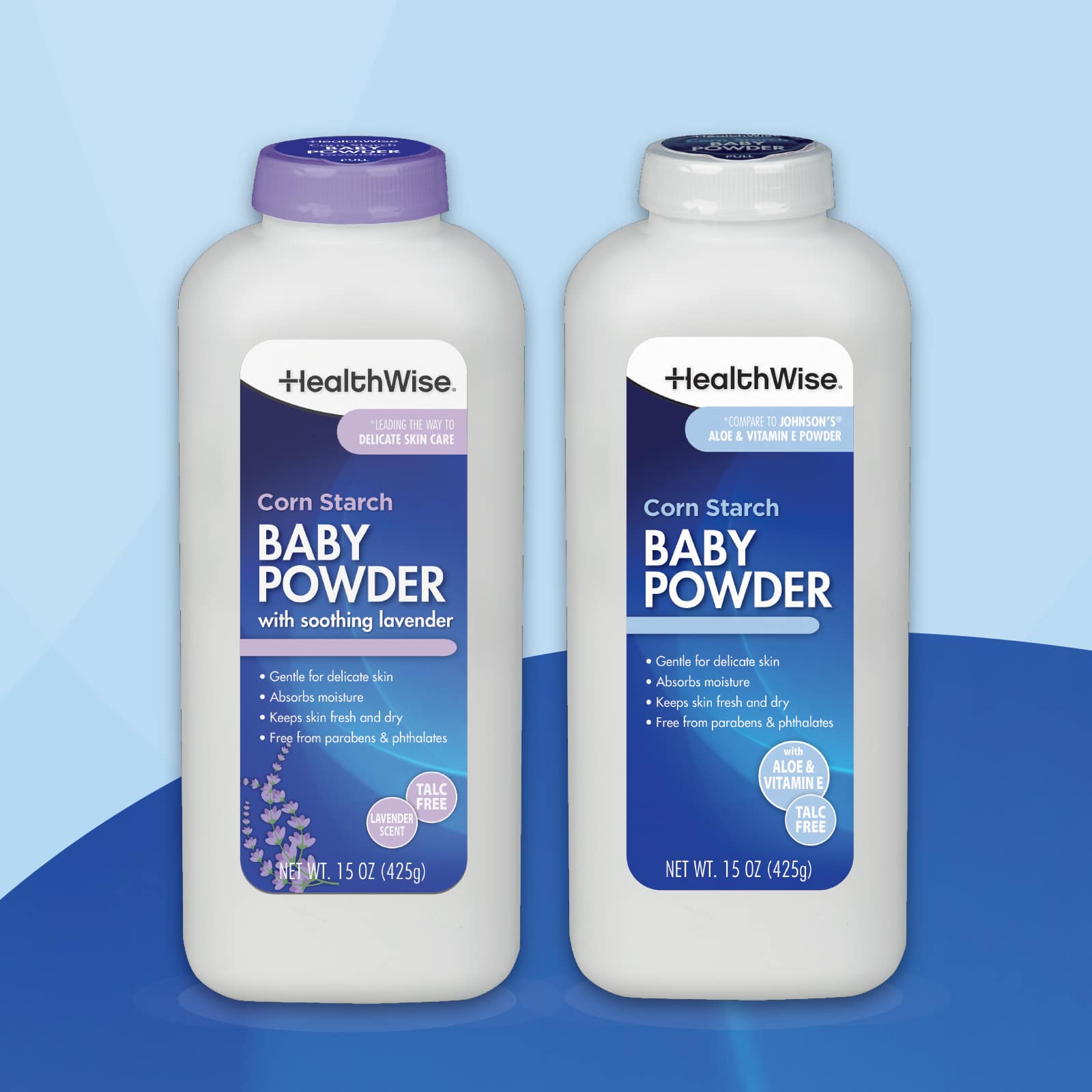 HealthWise Corn Starch Baby Powder Lavender Scent 15 oz - Image 8