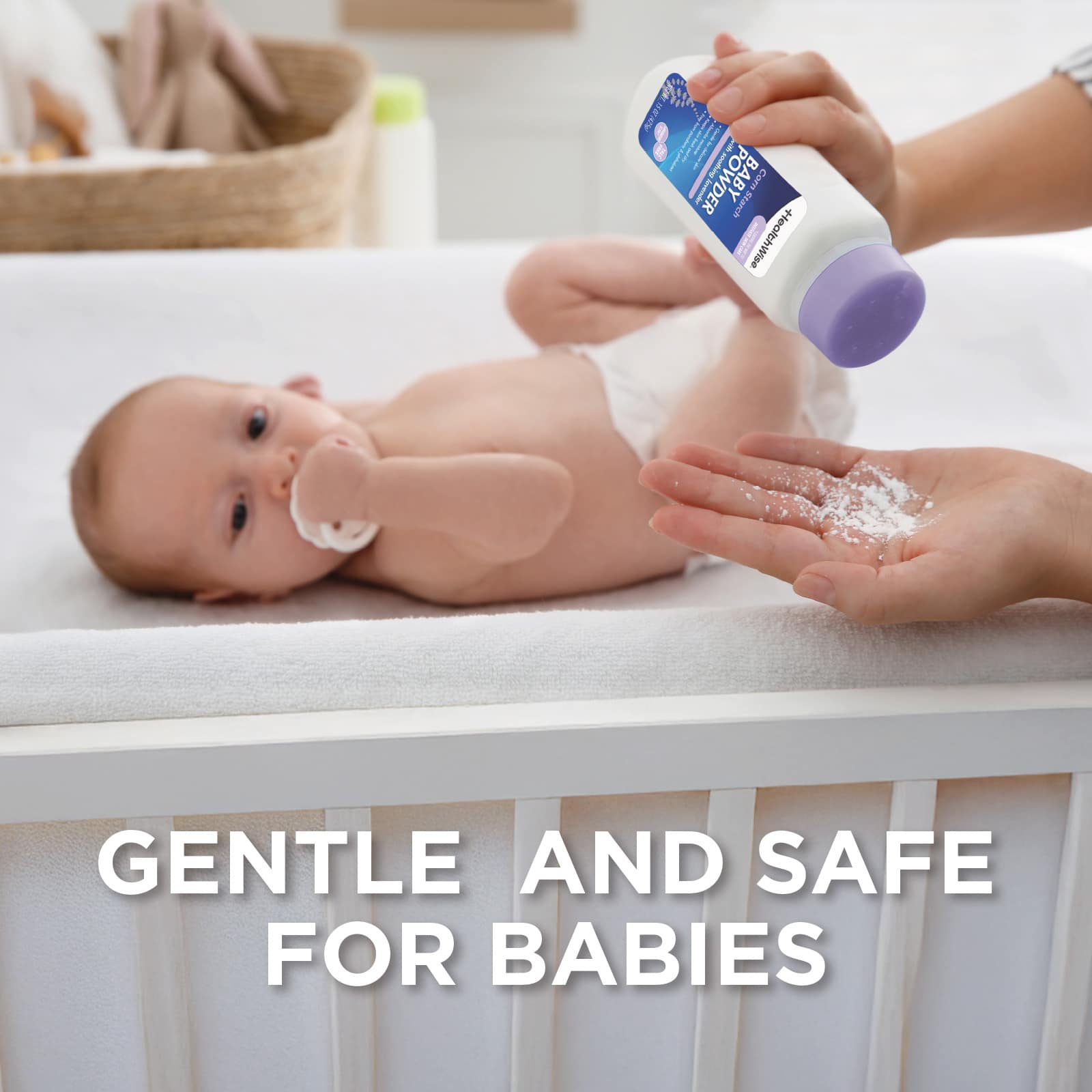 HealthWise Corn Starch Baby Powder Lavender Scent 15 oz - Image 3