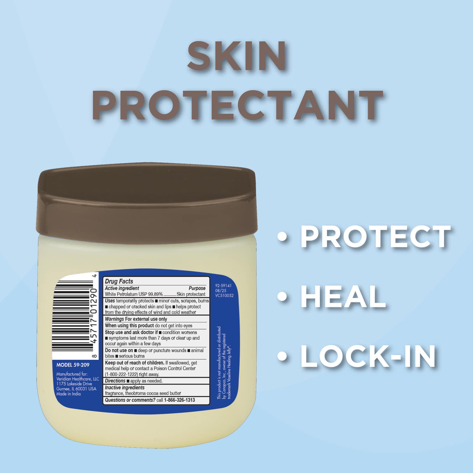 HealthWise Cocoa Butter Scented Petroleum Jelly 7.5 oz - Image 2
