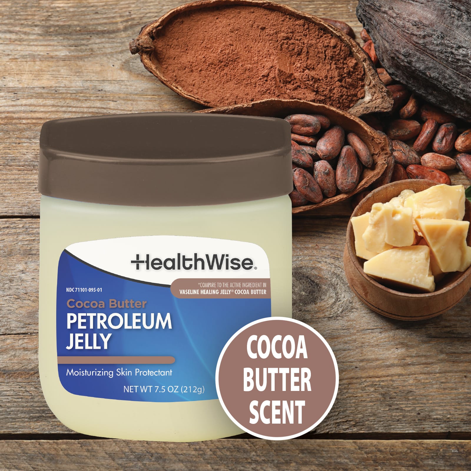 HealthWise Cocoa Butter Scented Petroleum Jelly 7.5 oz - Image 3
