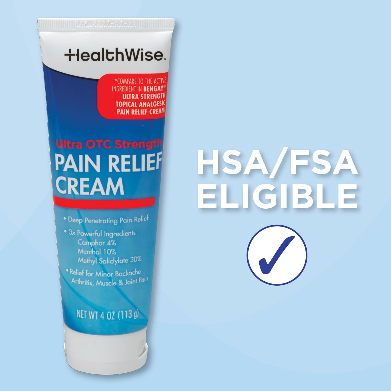HealthWise Pain Relief Cream Ultra OTC Strength - Image 9