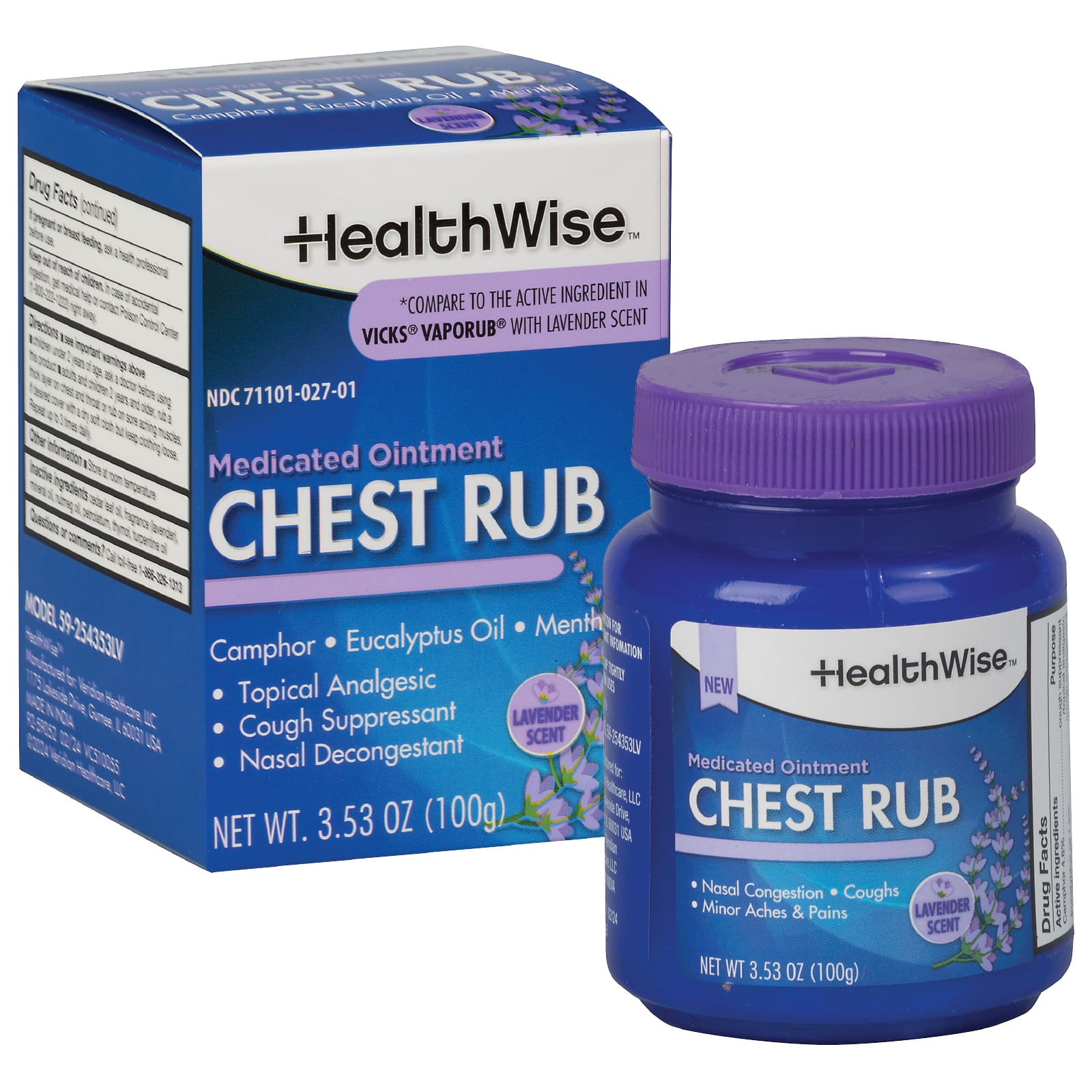 HealthWise Medicated Lavender Scented Chest Rub