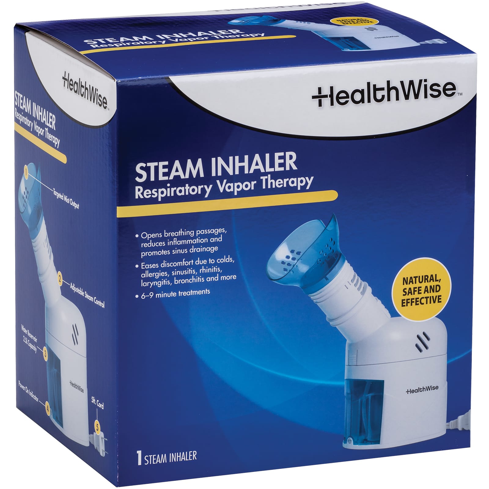 HealthWise Steam Inhaler Respiratory Vapor Therapy System - Image 2